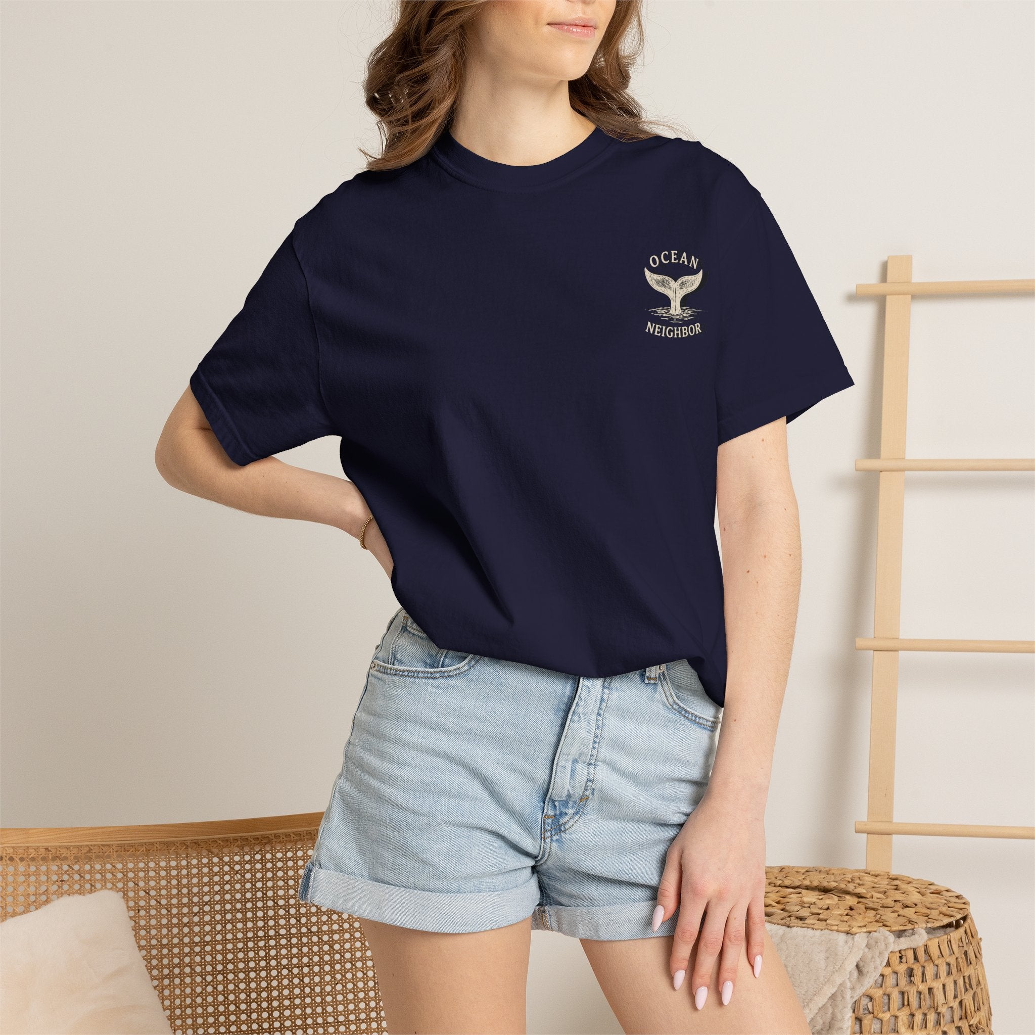 Ocean Neighbors Tan Graphic T-Shirt on Comfort Colors