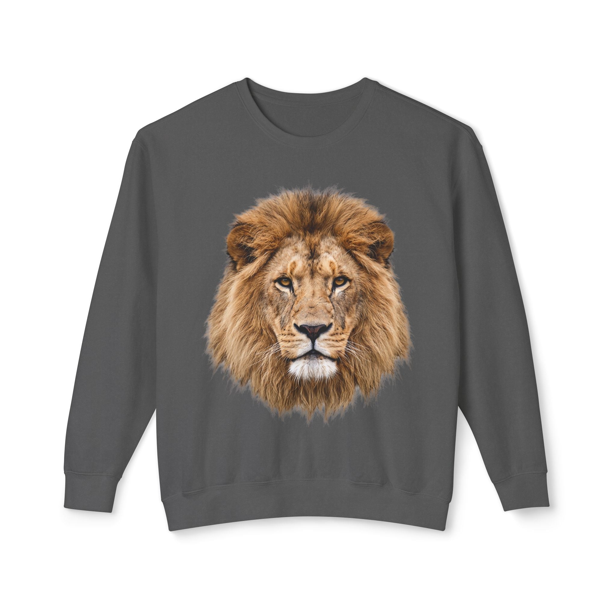 Lion Portrait Crewneck Sweatshirt – Relaxed lightweight fit