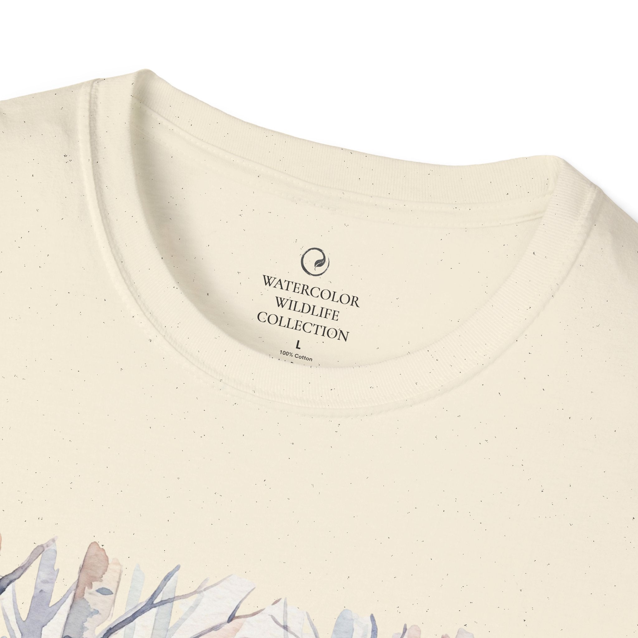 Leopard in Winter Forest T-Shirt — Watercolor Snow Leopard Graphic Tee