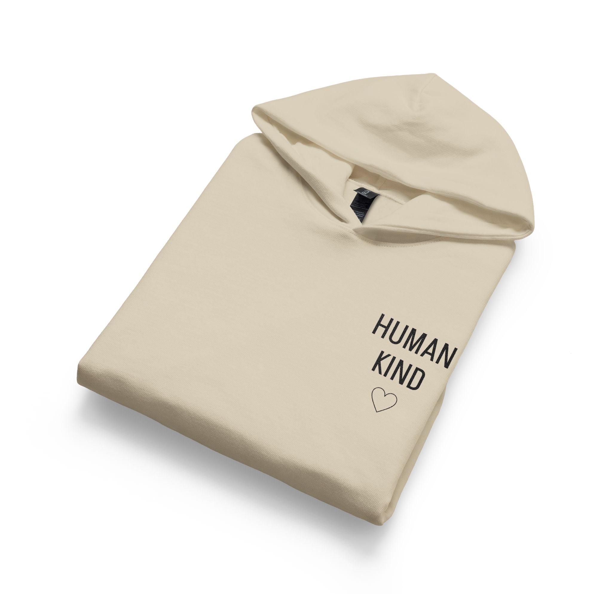 Orrie’s Hoodie — "Human Kind" Minimal Heart Graphic
