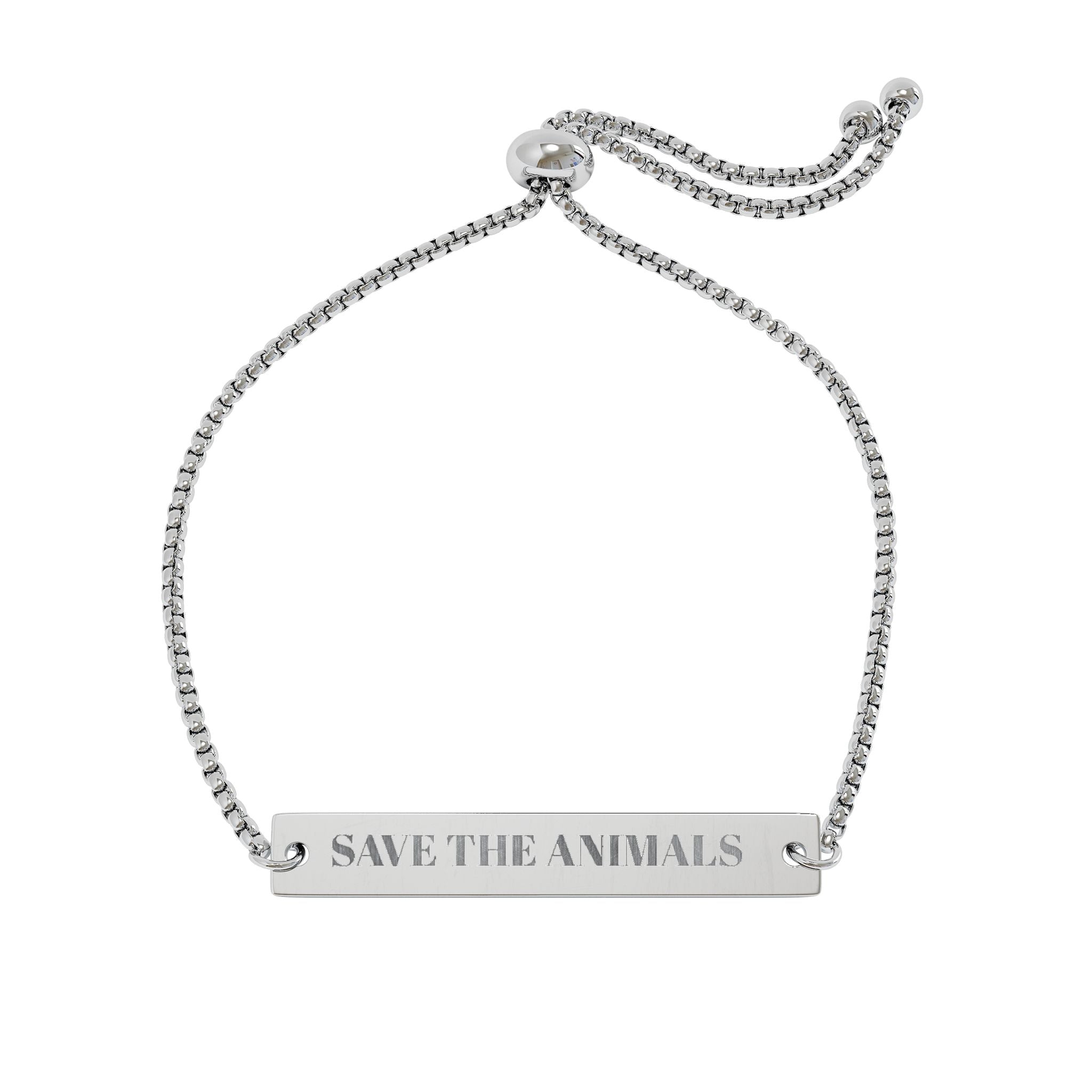 Engravable Adjustable Bar Bracelet — Personalized Name Plate Jewelry
