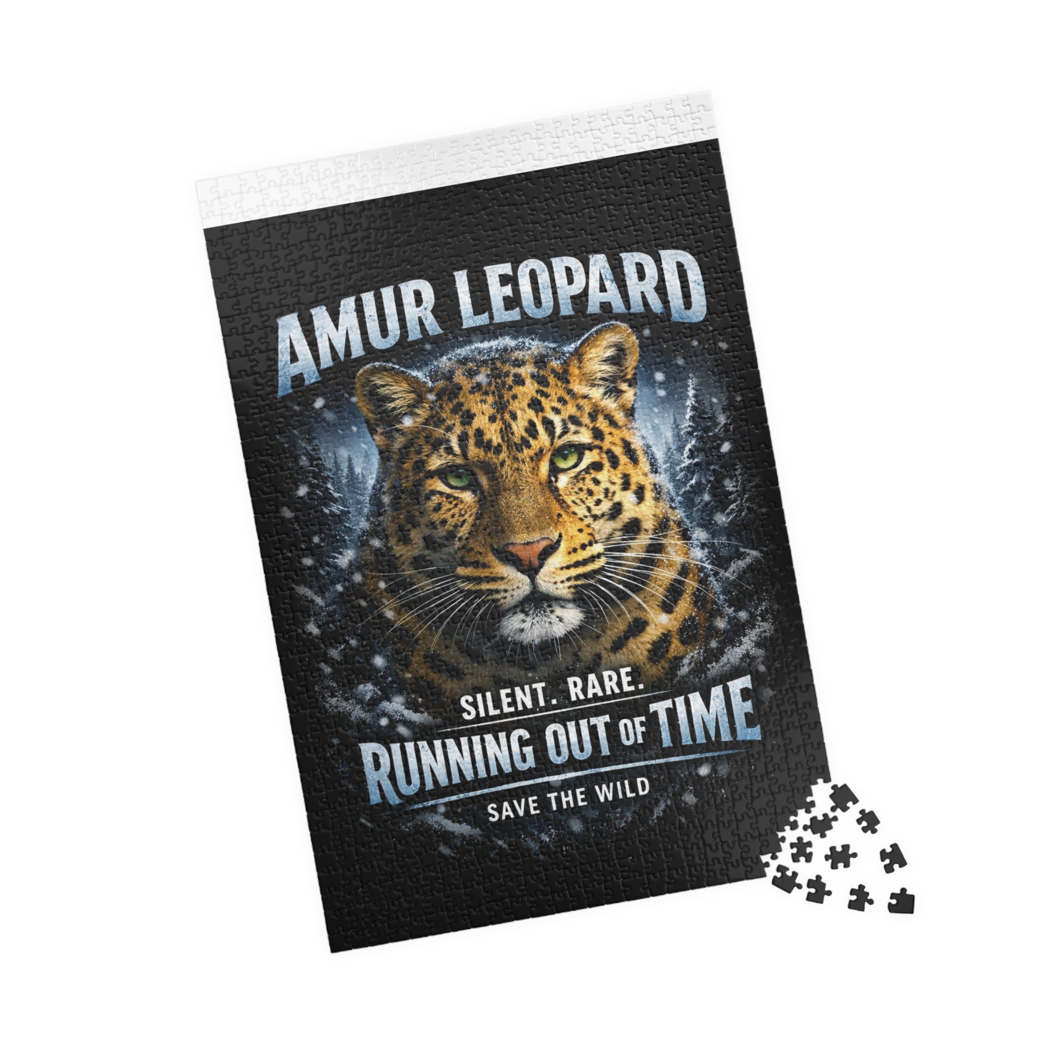 Amur Leopard Puzzle — "Running Out of Time" Wildlife Conservation Jigsaw (252–1014 pcs)