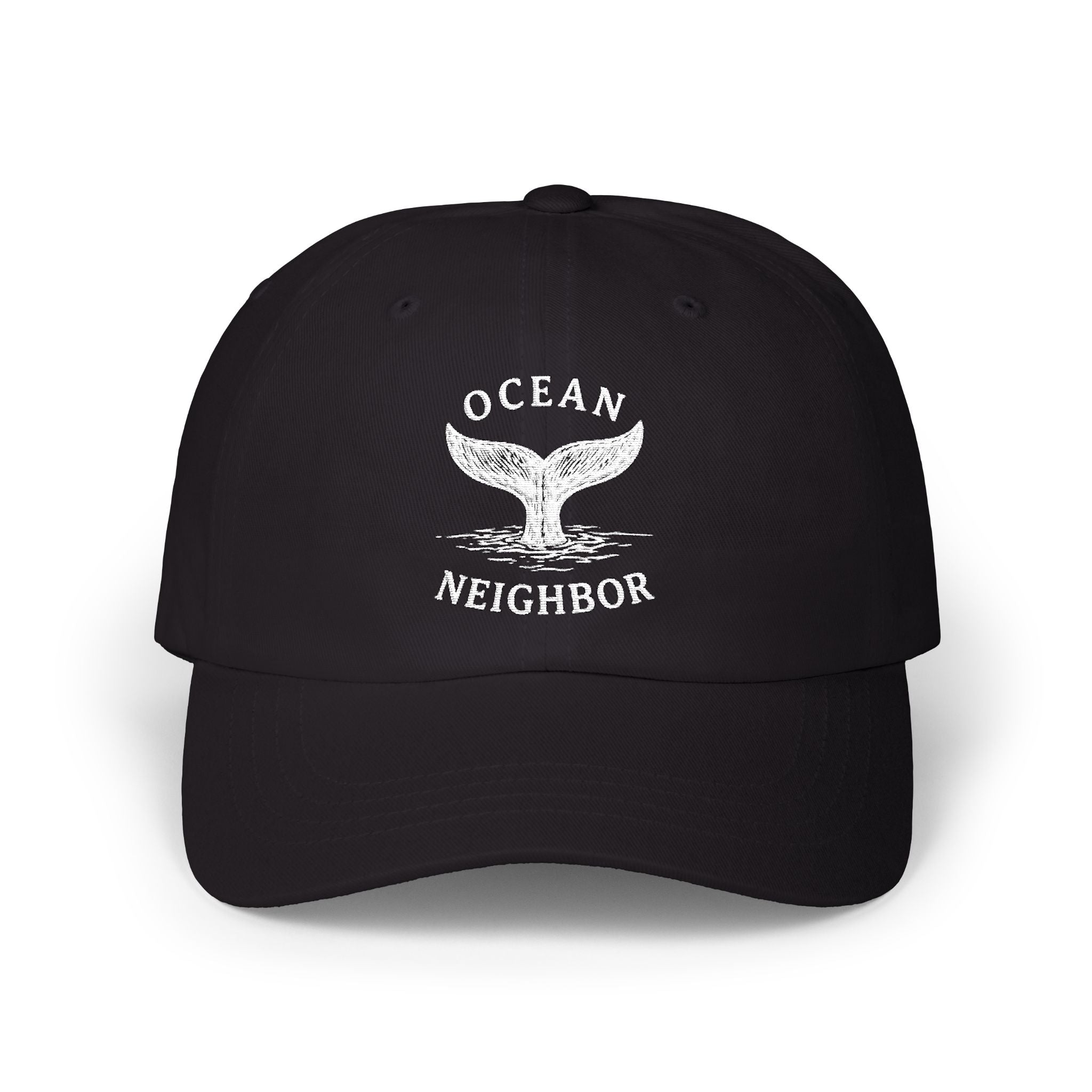 Ocean Neighbor Cap — Whale Tail Embroidered Cap