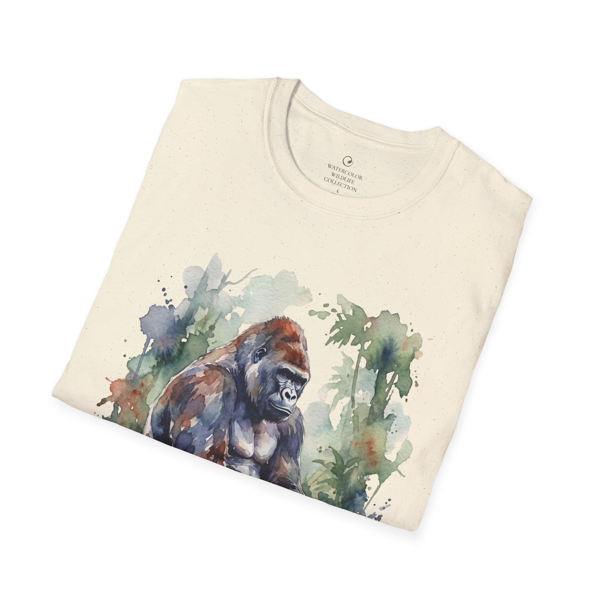 Gorilla Watercolor T-Shirt — Wildlife Art Tee