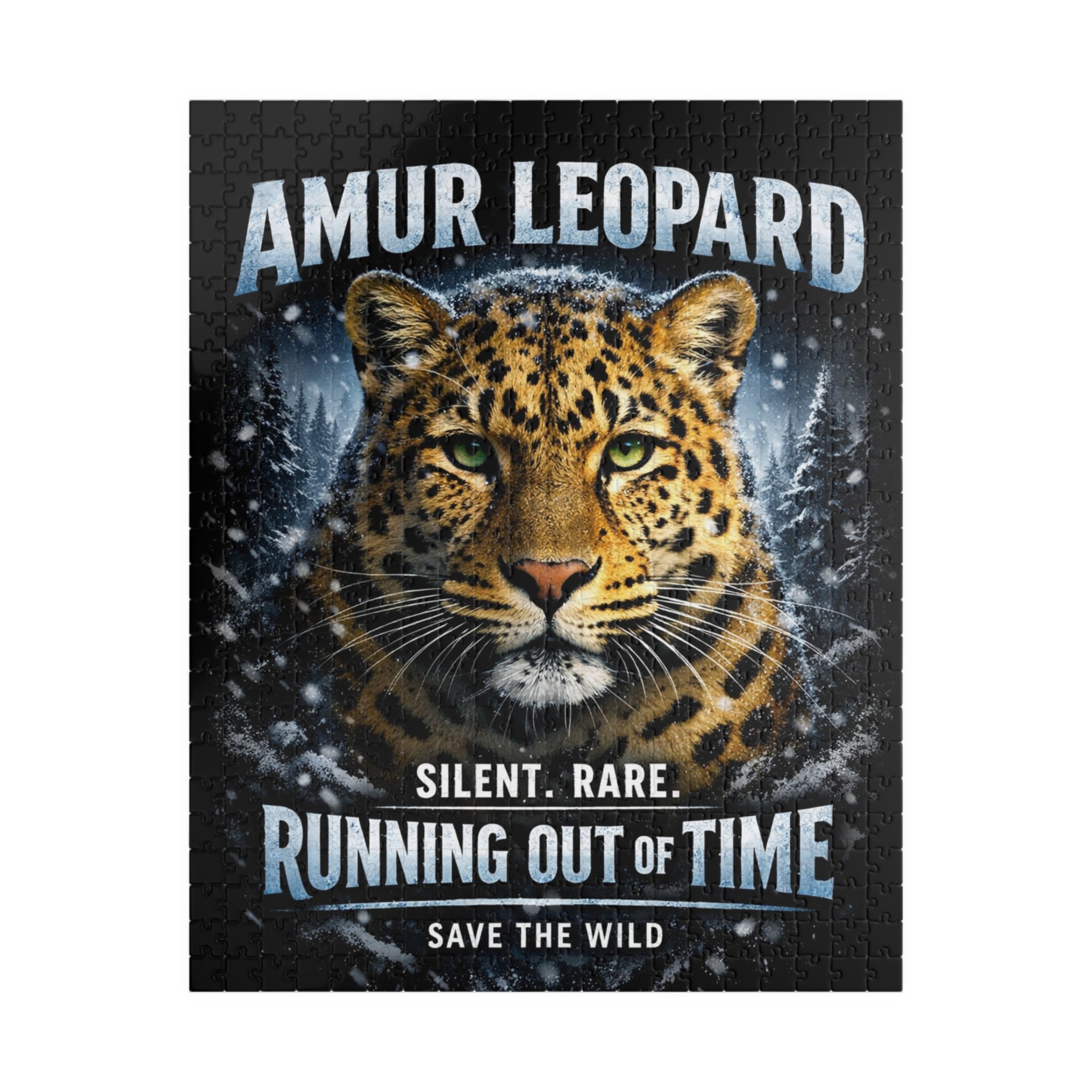 Amur Leopard Puzzle — "Running Out of Time" Wildlife Conservation Jigsaw (252–1014 pcs)