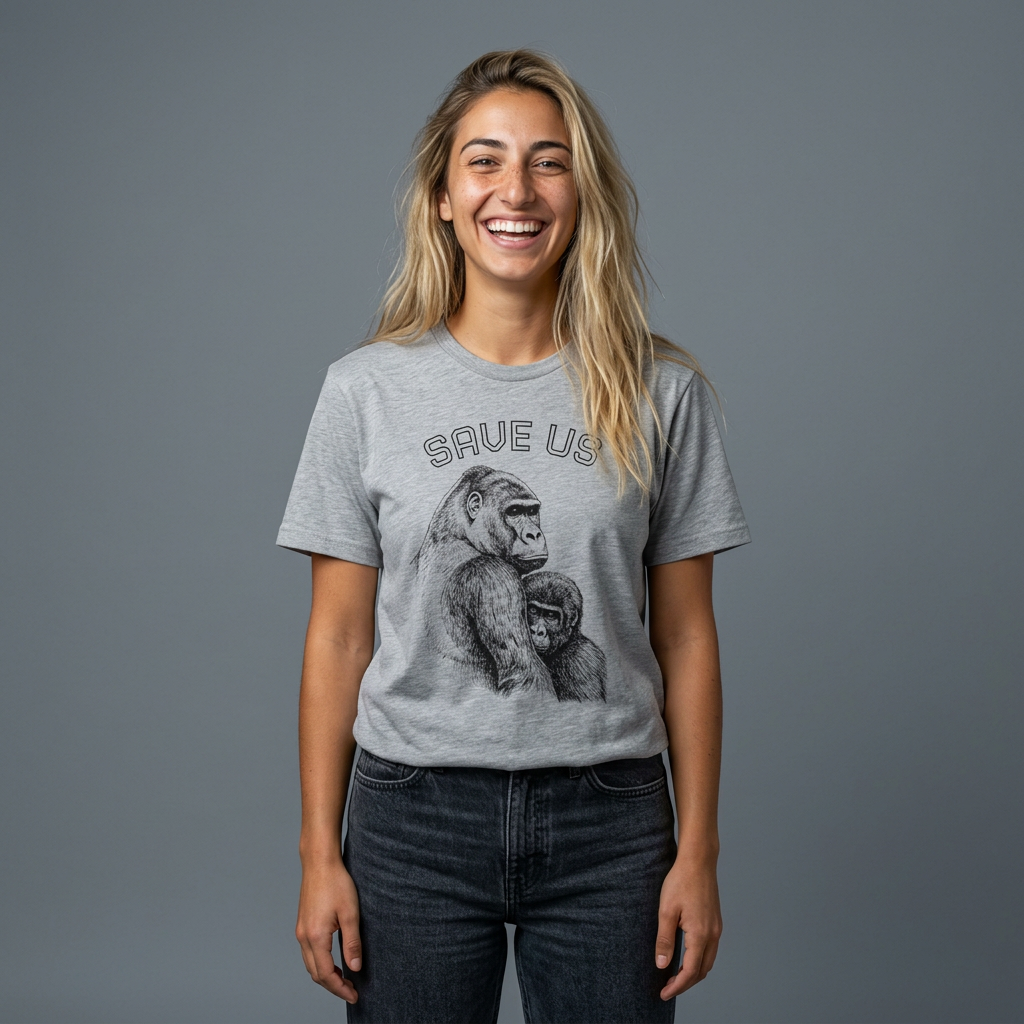 T-Shirt — "Save Us" Gorilla Conservation Tee