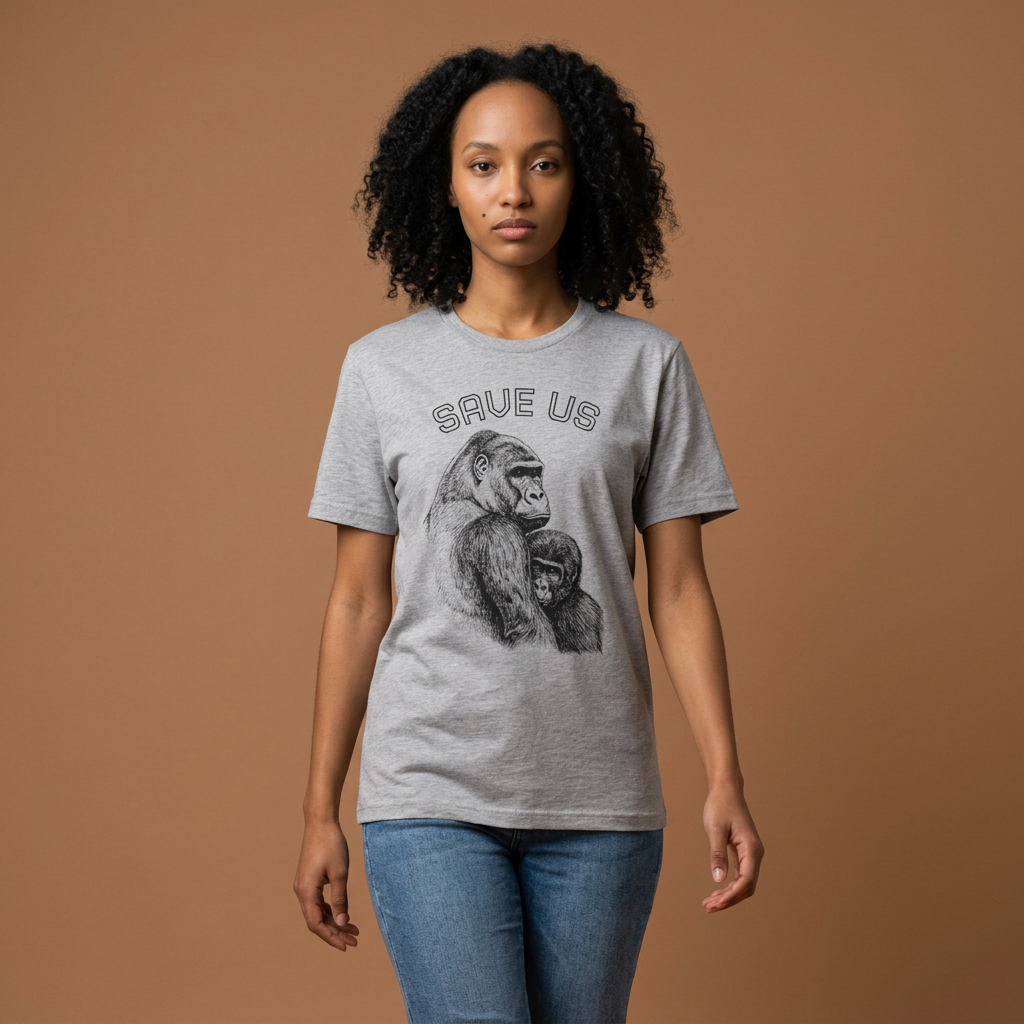 T-Shirt — "Save Us" Gorilla Conservation Tee
