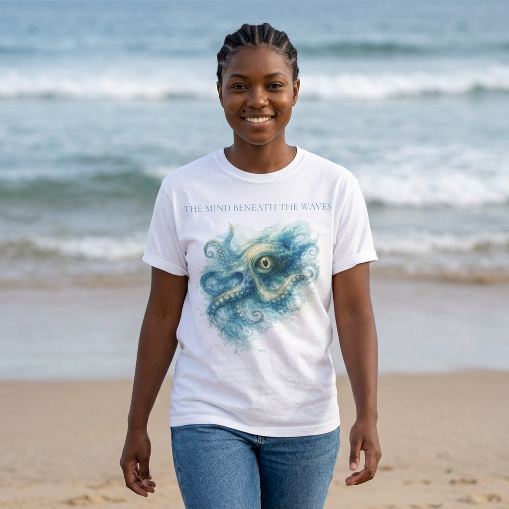 Octopus Eye Art T-Shirt — “The Mind Beneath the Waves” Comfort Colors Graphic Tee