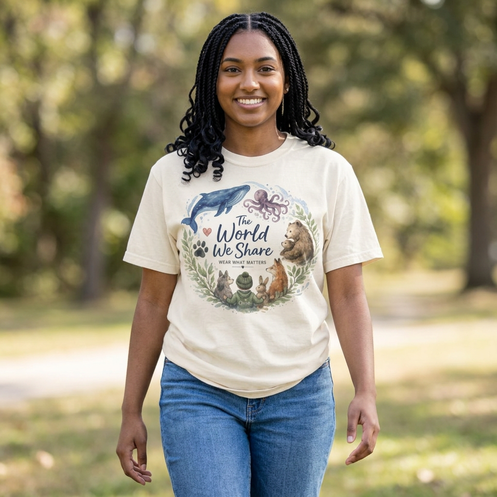 The World We Share T-Shirt — Wildlife & Ocean Conservation Graphic Tee