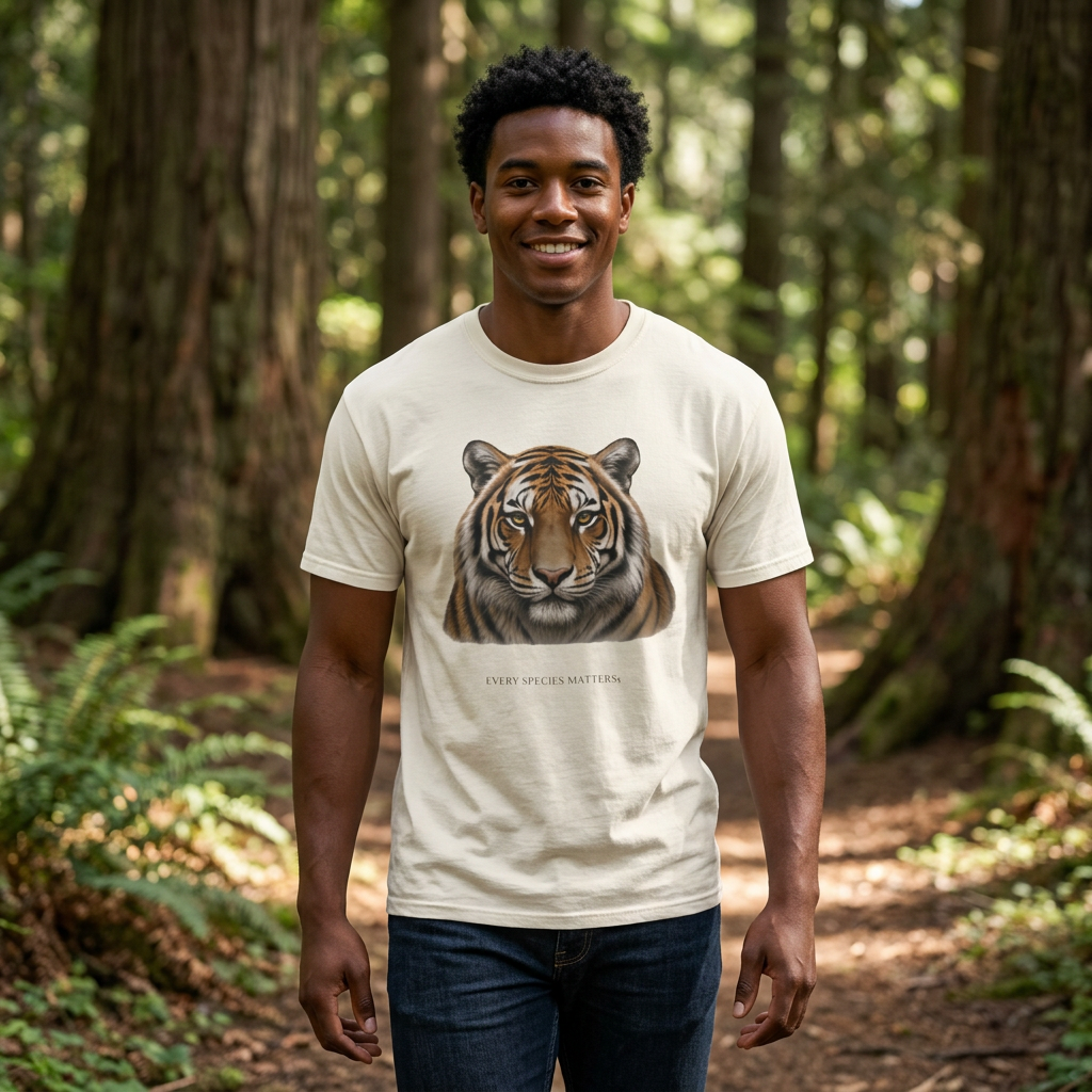 Tiger Portrait Every Species Matters Tee — Garment-Dyed Comfort Colors Wildlife Graphic T-Shirt