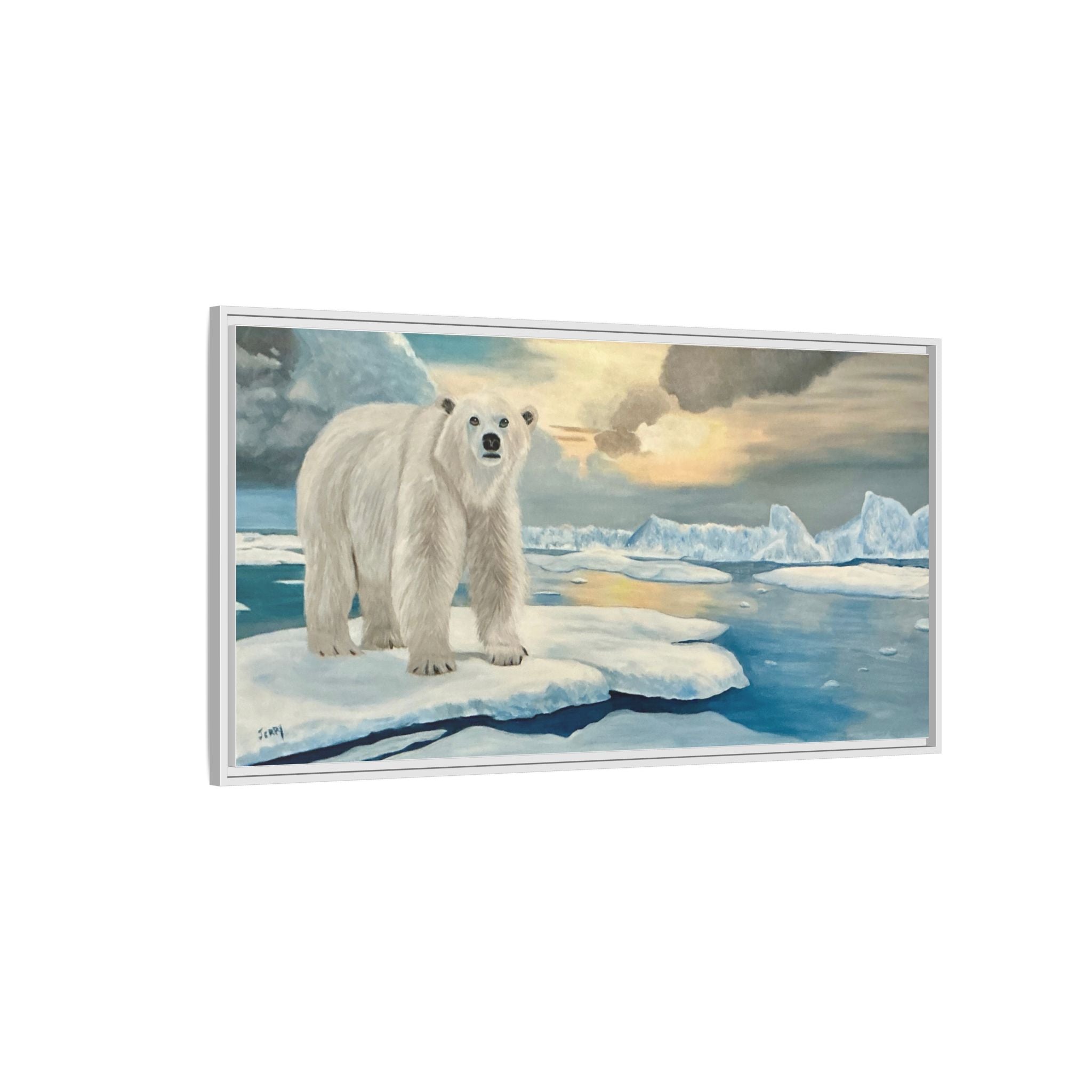 Polar Bear Arctic Canvas Print — Framed Matte Wall Art
