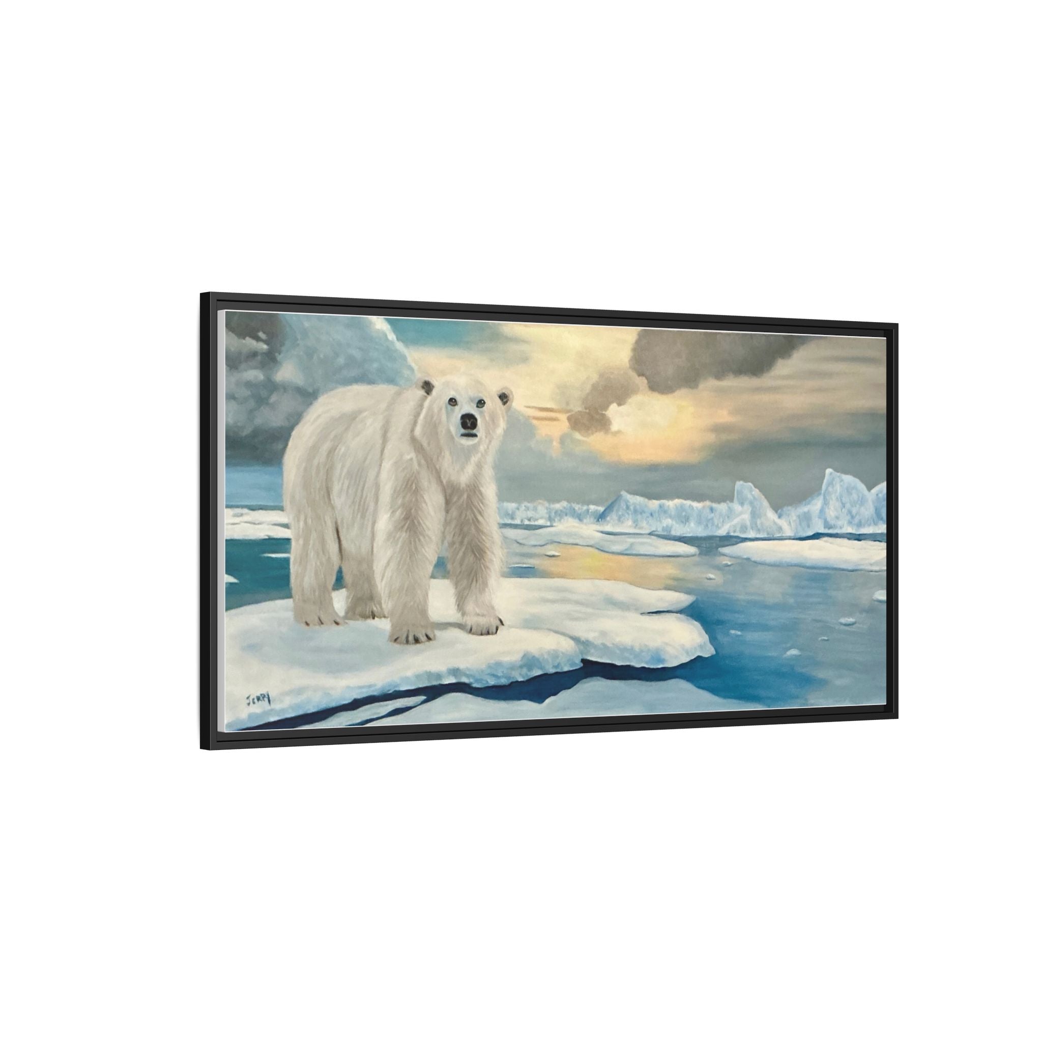 Polar Bear Arctic Canvas Print — Framed Matte Wall Art