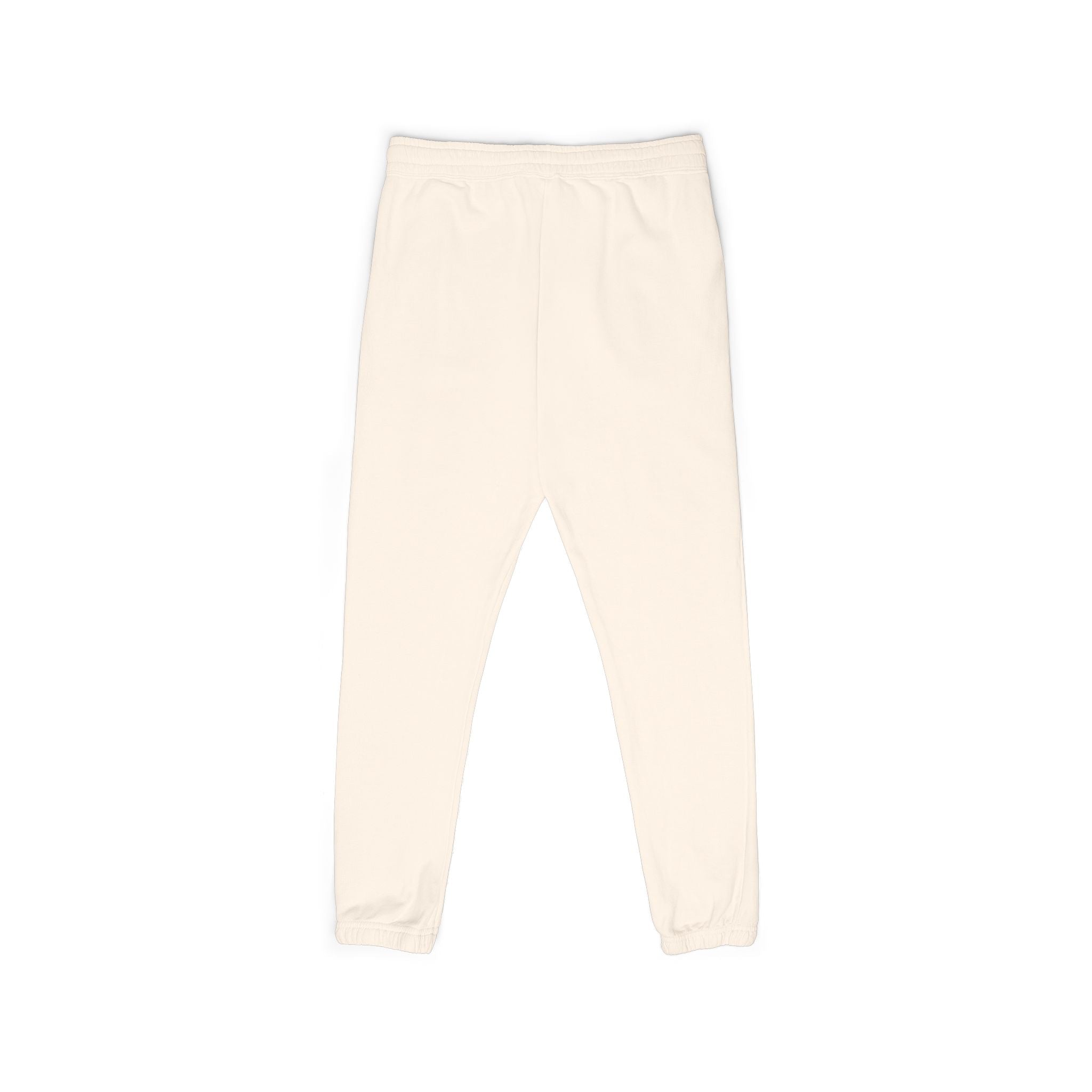 Whale Tail Fleece Sweatpants — Cream Garment-Dyed Joggers