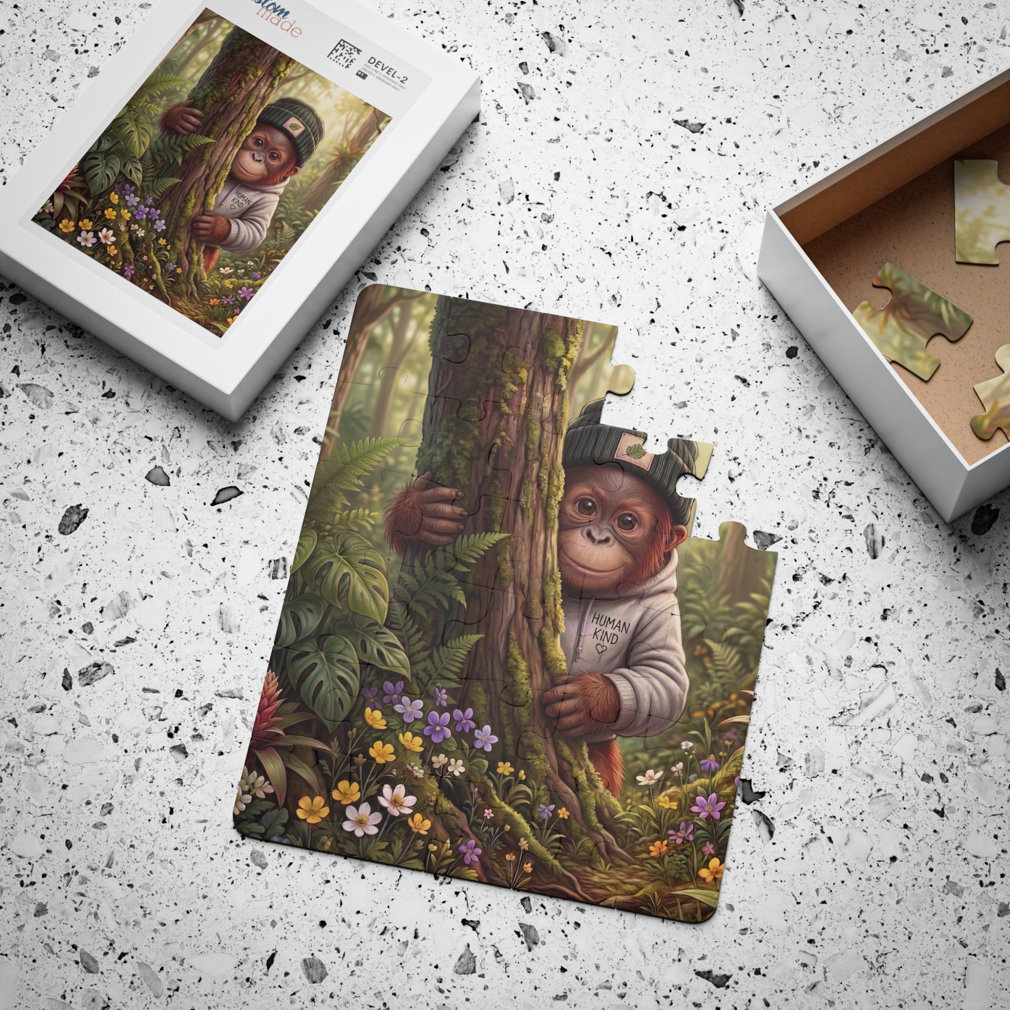 Baby Orangutan Woodland Puzzle — 30-Piece Kids' Jigsaw, Cute Orrie Forest Animal Gift