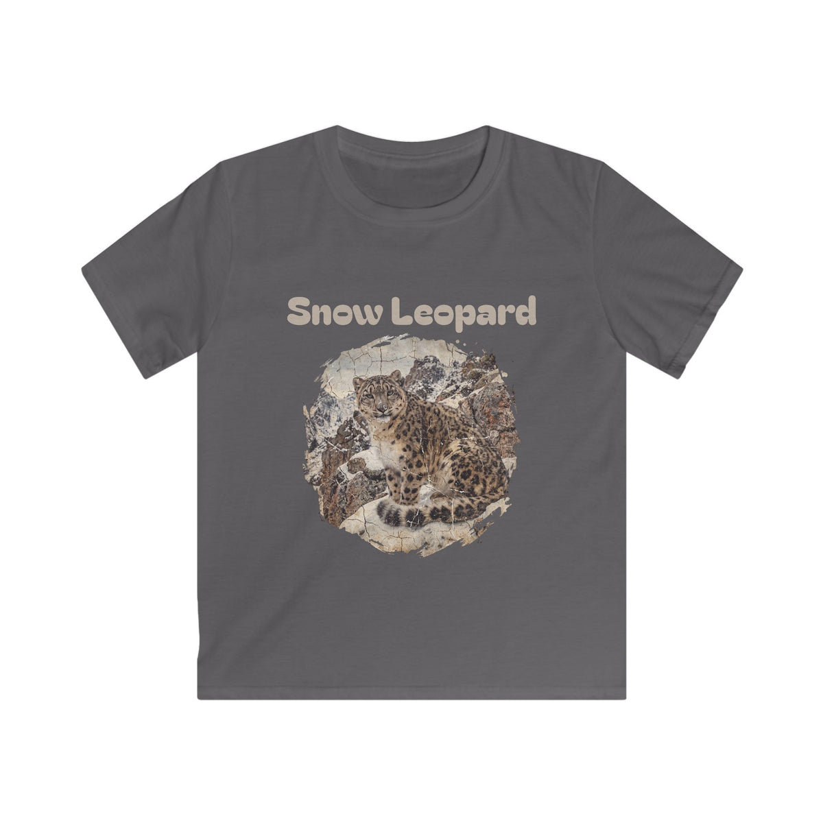 Kids Tee - Snow Leopard Graphic Shirt for Wildlife Lovers