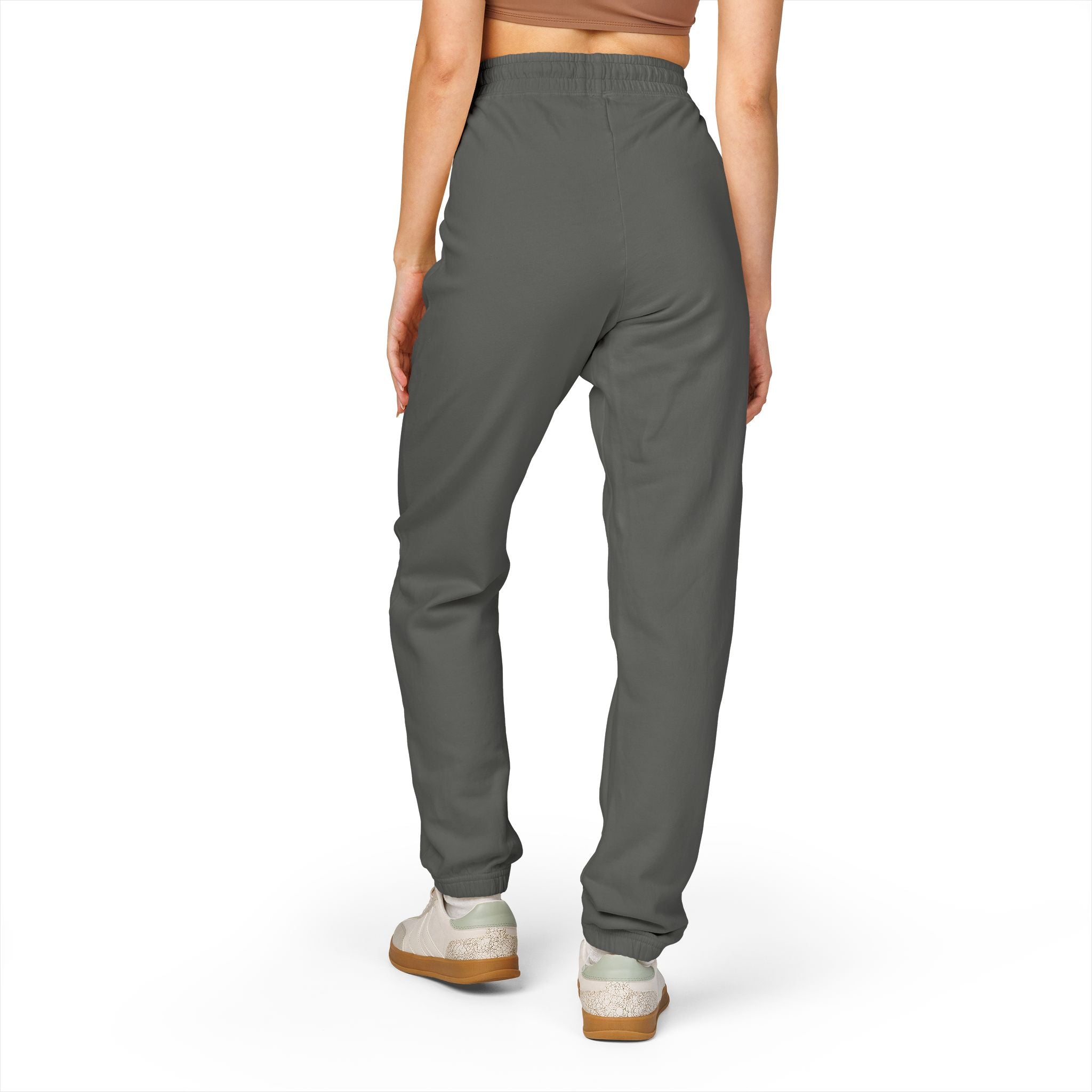 Embroidered Whale Tail Sweatpants — Garment-Dyed Fleece Joggers