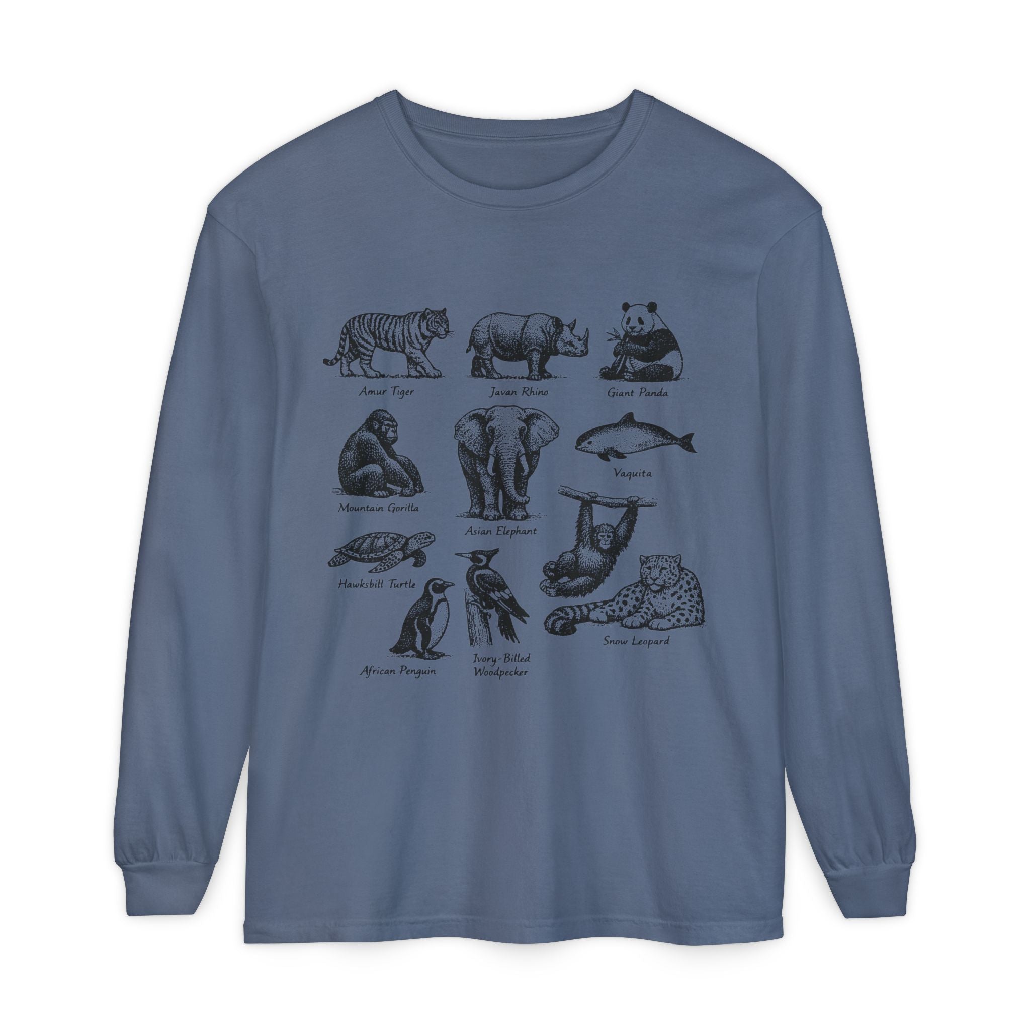 Vintage Illustrated Animals Long Sleeve Tee