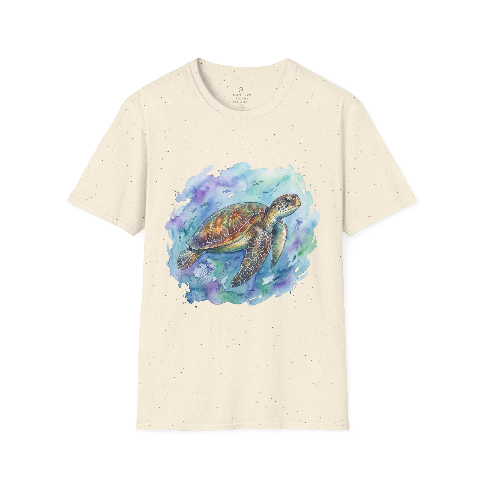 Sea Turtle Watercolor T-Shirt — Artistic Ocean Turtle Tee