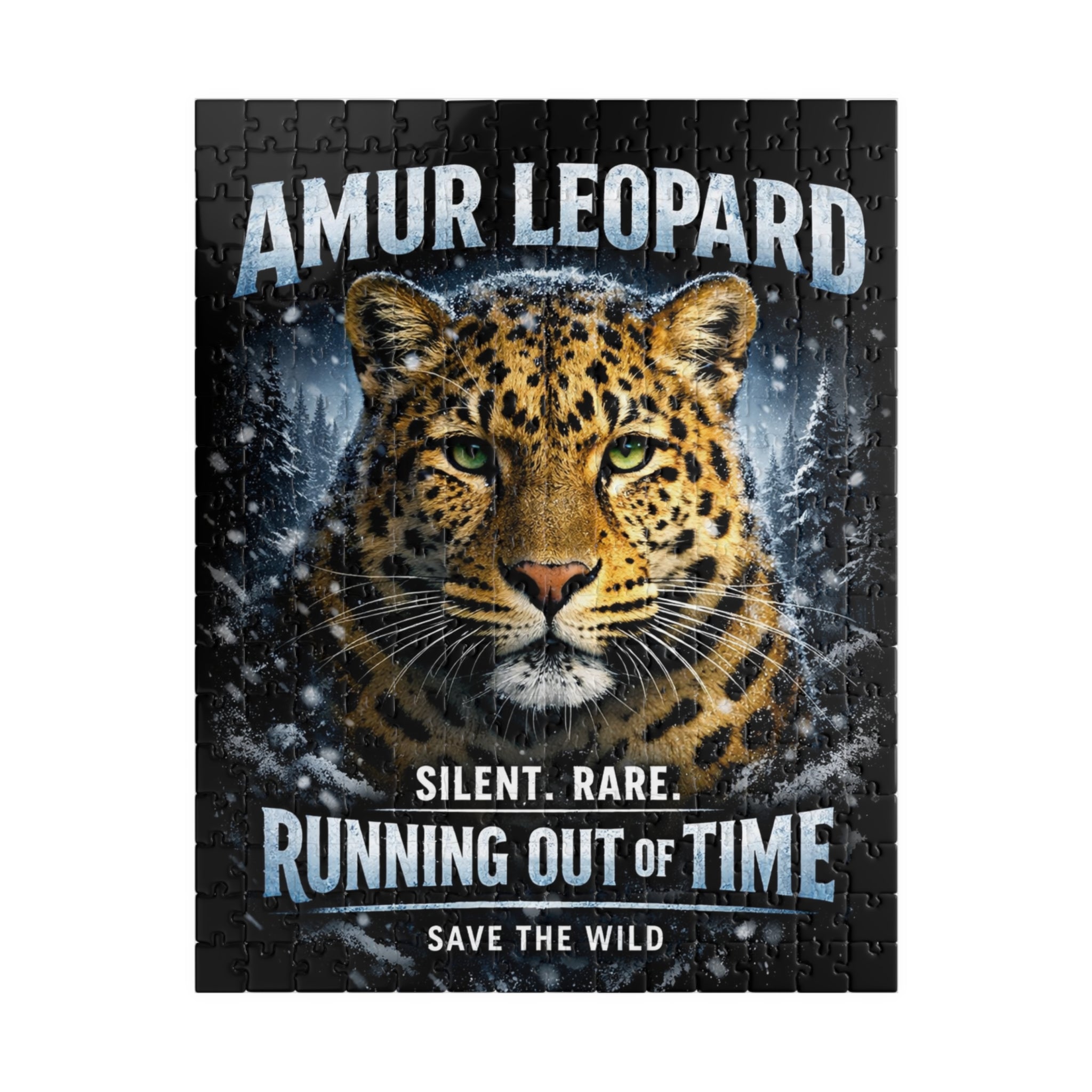 Amur Leopard Puzzle — "Running Out of Time" Wildlife Conservation Jigsaw (252–1014 pcs)
