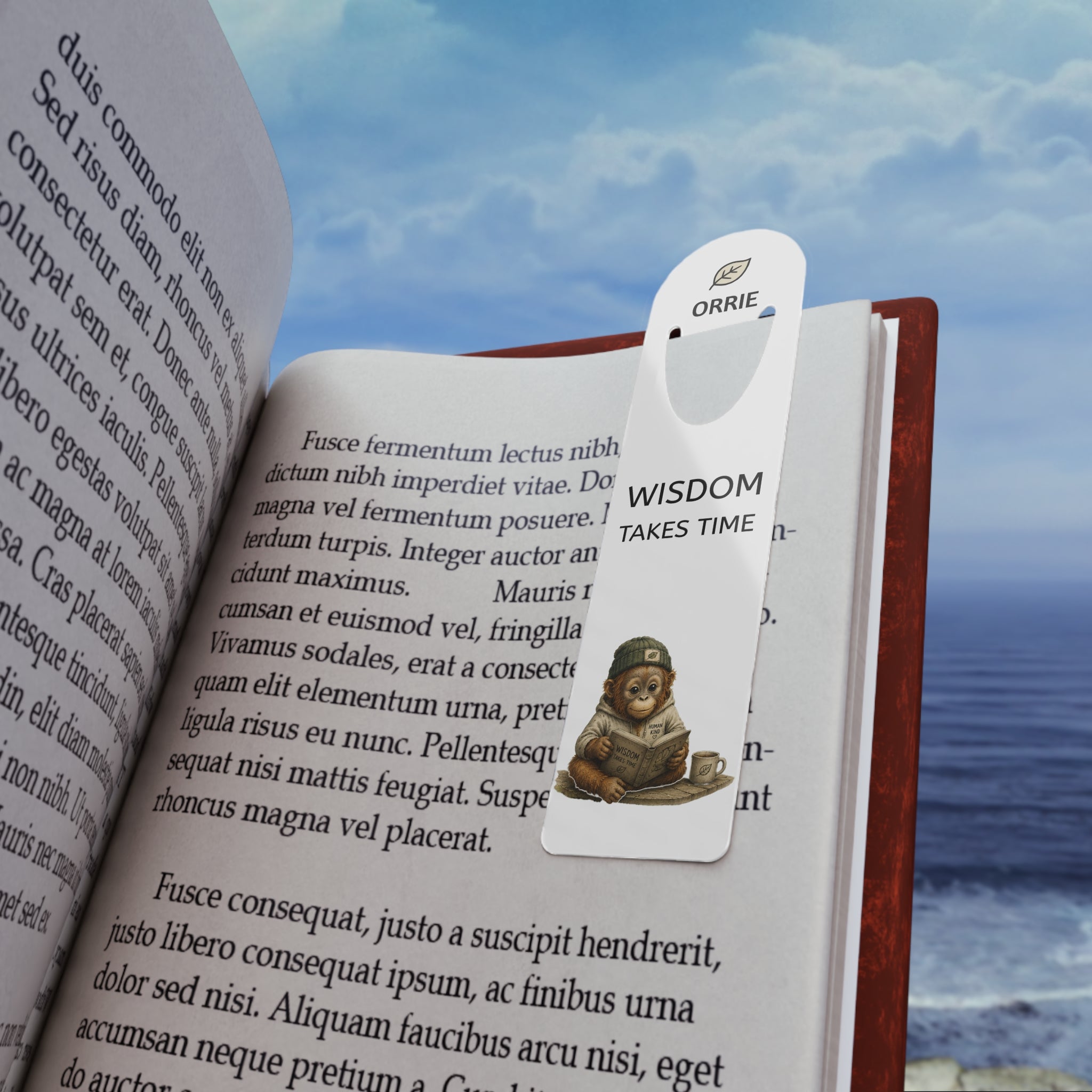 Wisdom Takes Time Bookmark — Orrie Metal Bookmark, Inspirational Quote Gift for Book Lovers