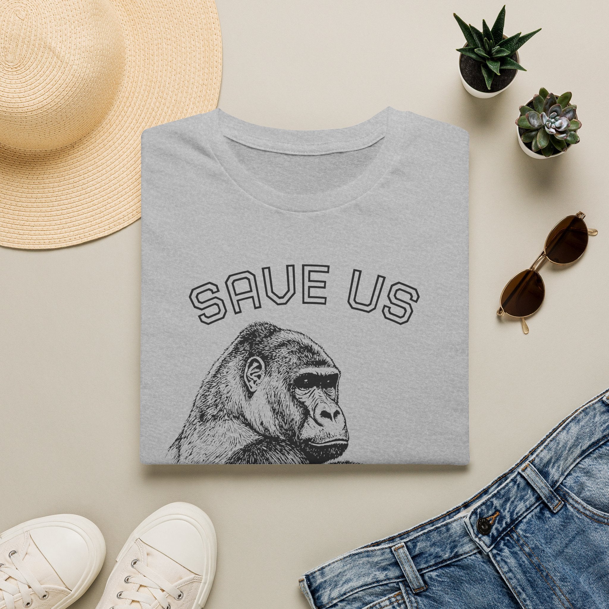 T-Shirt — "Save Us" Gorilla Conservation Tee
