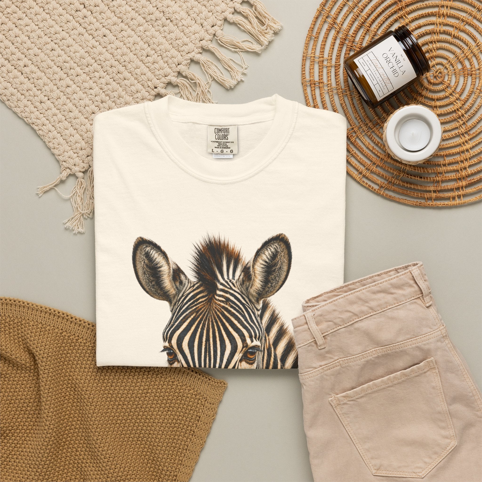 Unisex Zebra Watercolor Garment-Dyed T-shirt on Comfort Colors