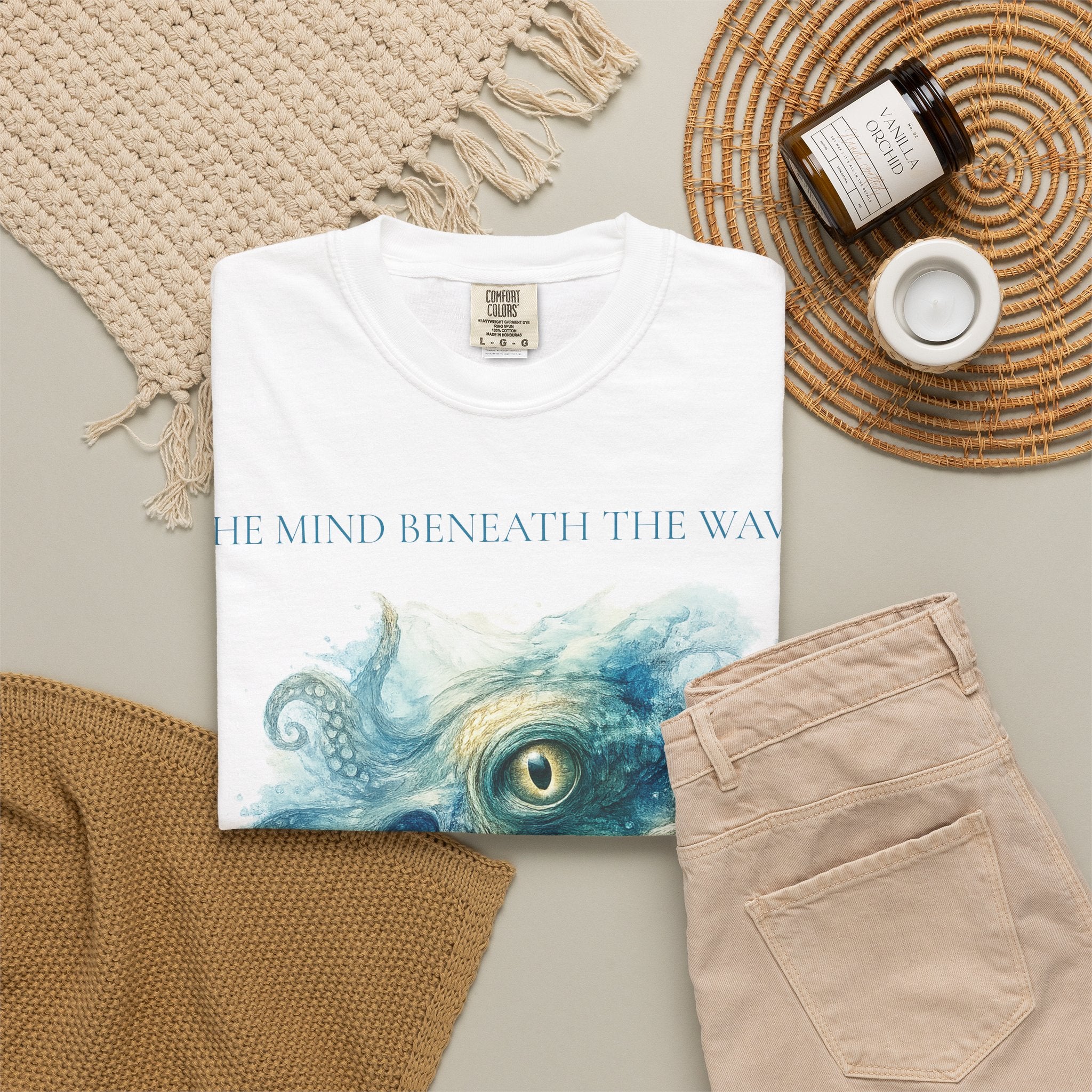 Octopus Eye Art T-Shirt — “The Mind Beneath the Waves” Comfort Colors Graphic Tee