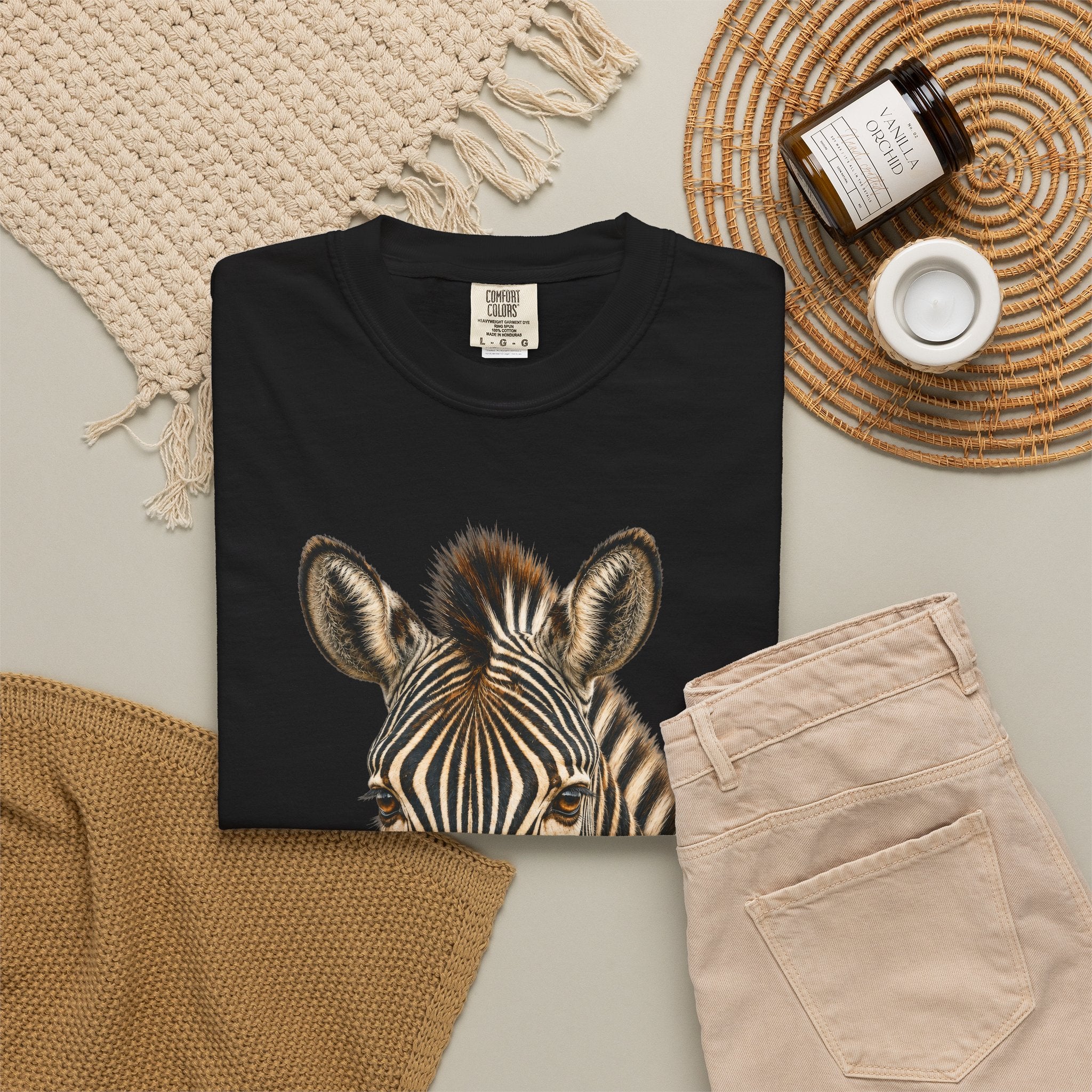 Unisex Zebra Watercolor Garment-Dyed T-shirt on Comfort Colors