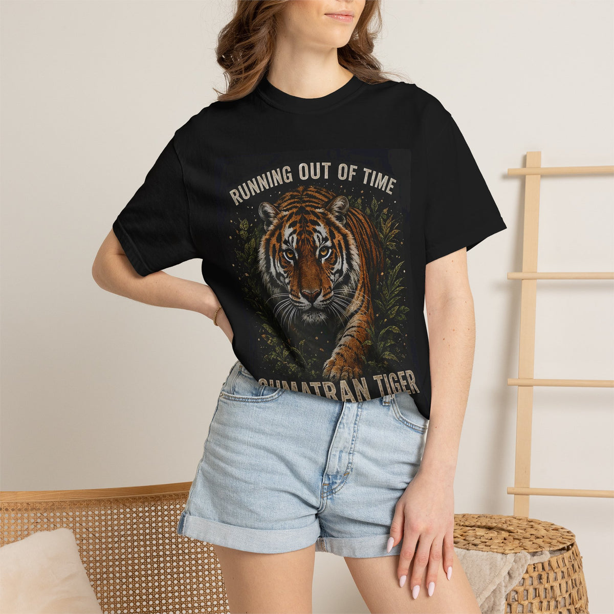 Sumatran Tiger Black Graphic T-Shirt on Comfort Colors