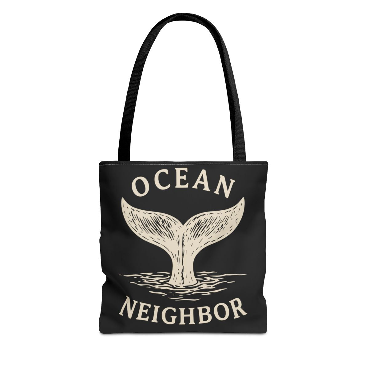 Ocean Neighbor Tote Bag — Whale Tail Graphic Beach Eco Shopper