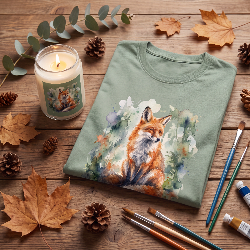 Teacher Fox Tee and Candle Gift Set