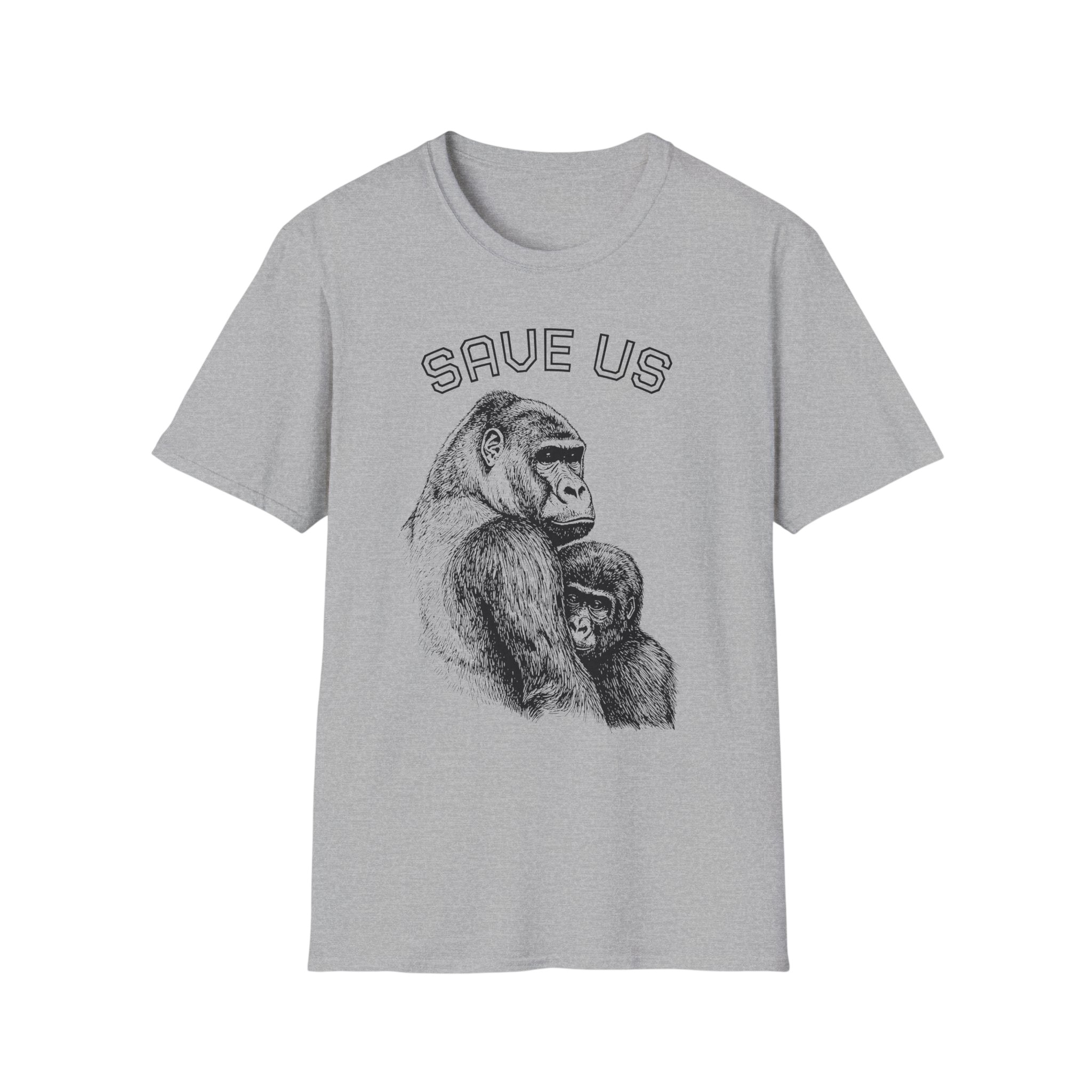 T-Shirt — "Save Us" Gorilla Conservation Tee