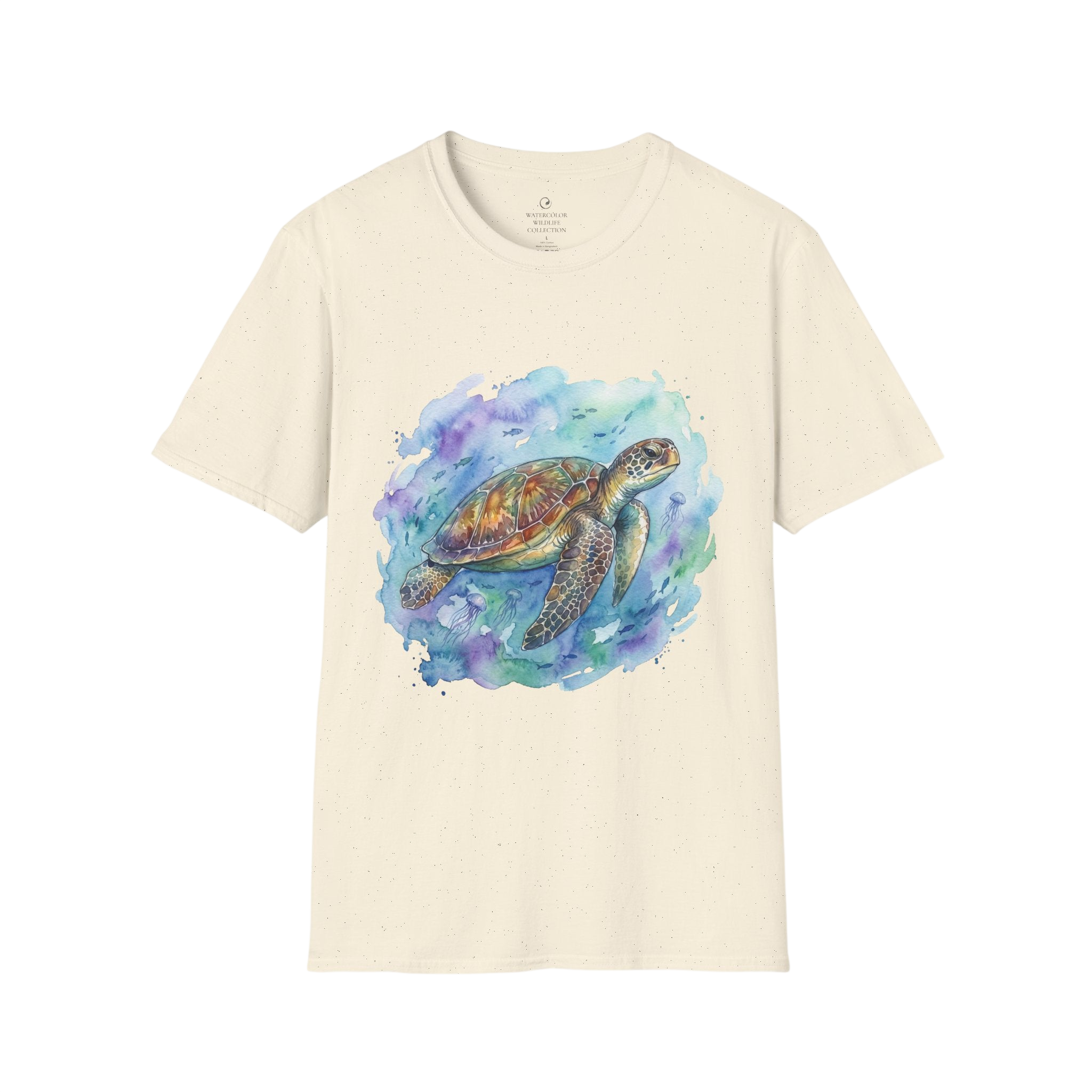 Sea Turtle Watercolor T-Shirt — Artistic Ocean Turtle Tee