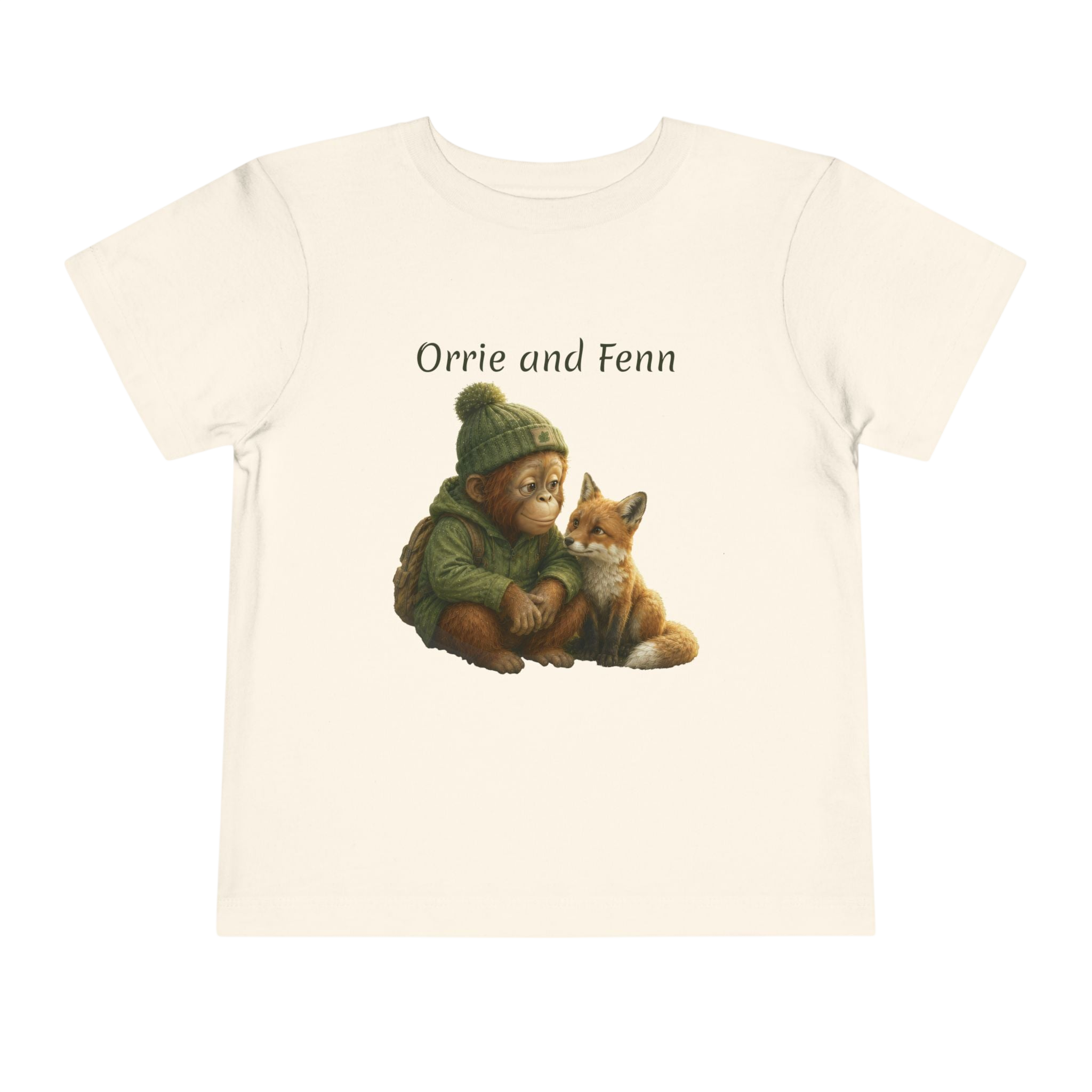 Toddler Tee — 'Orrie and Fenn' Cozy Woodland Fox & Orangutan Illustration