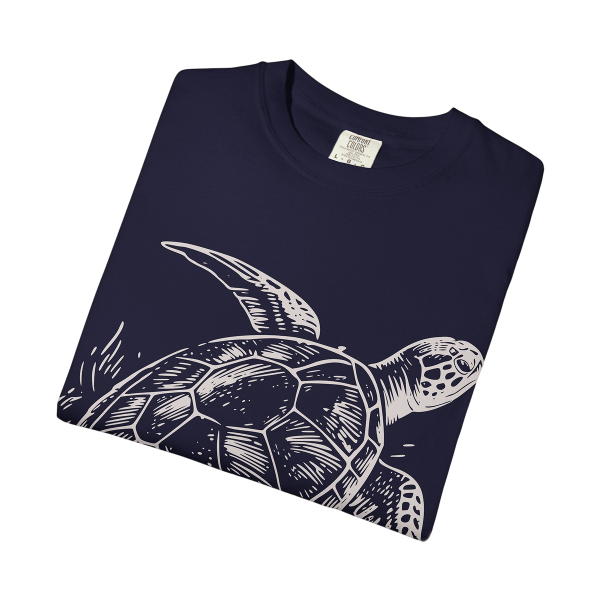 Sea Turtle Navy Graphic T-Shirt on Comfort Colors