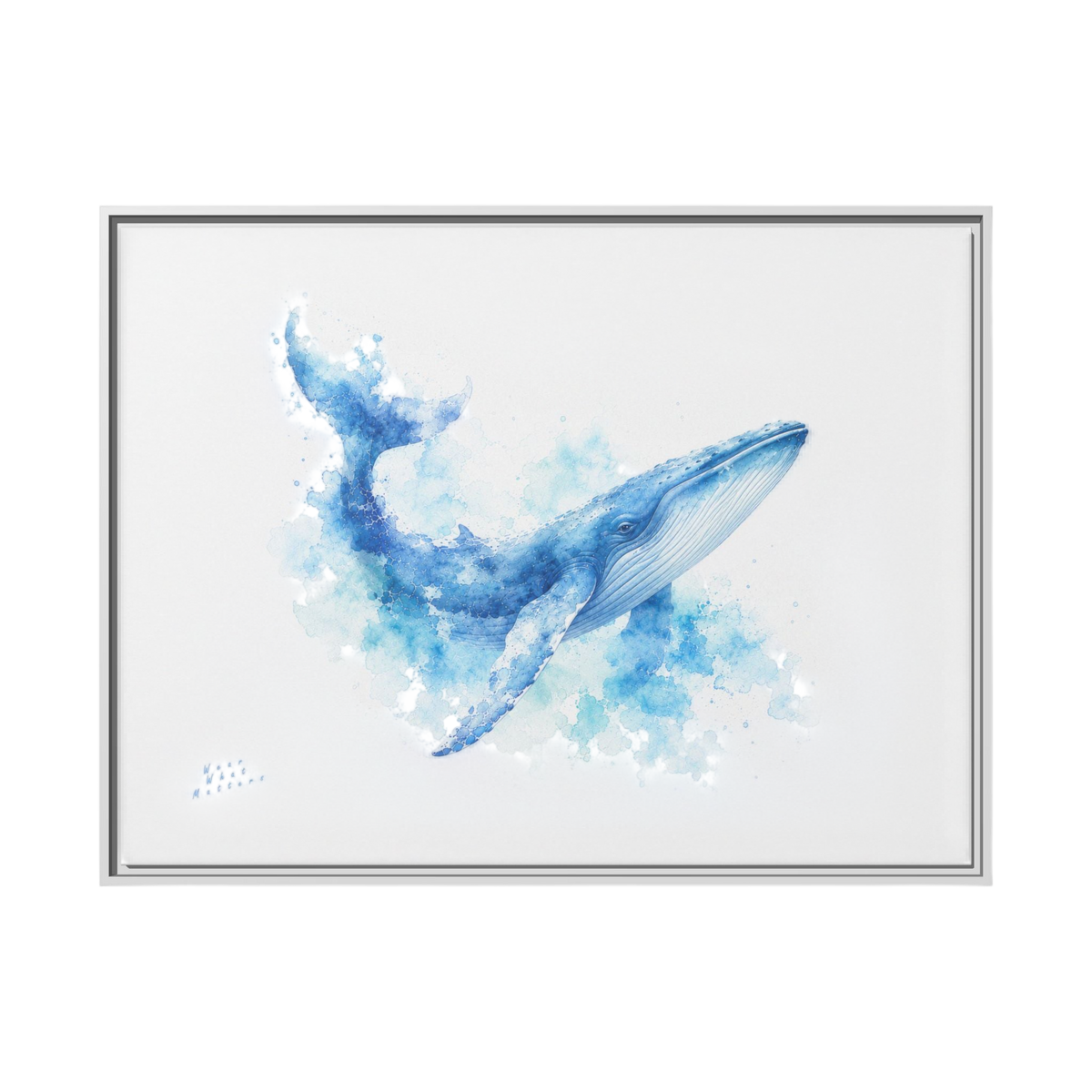 BLUE WHALE ARTWORK | Limited Edition Framed Canvas Print