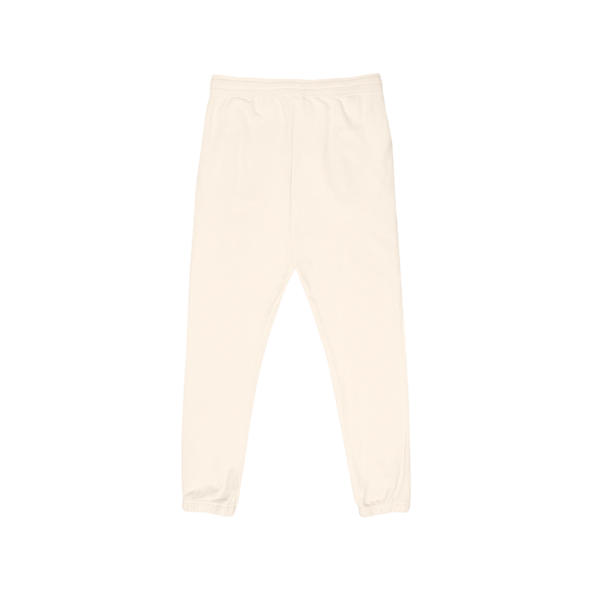 Whale Tail Embroidered Fleece Sweatpants — Cream Garment-Dyed Joggers