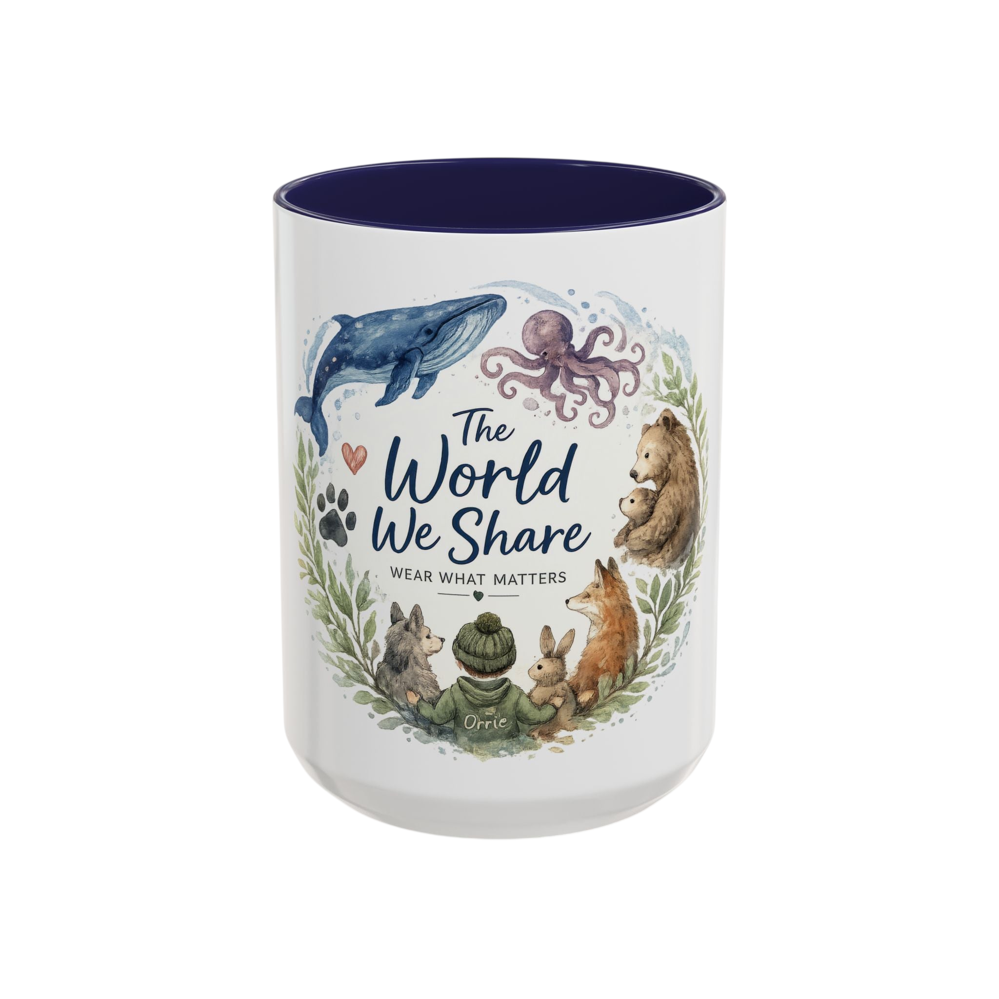 The World We Share Accent Coffee Mug — Wildlife Conservation Ceramic Mug (11/15oz)