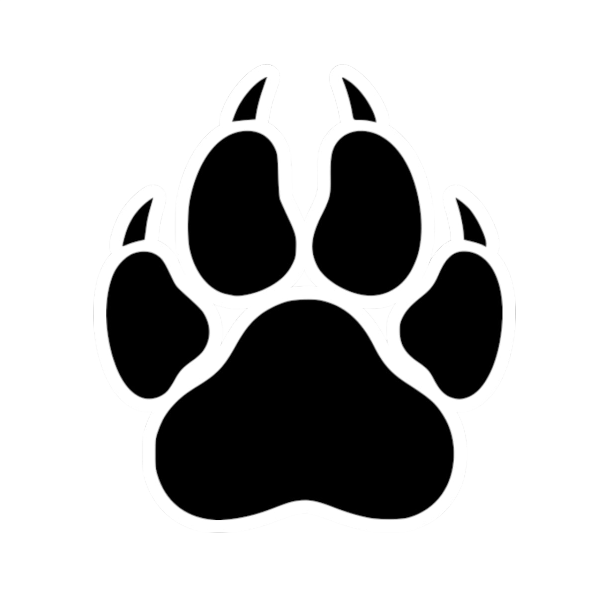 Black Paw Print Kiss-Cut Sticker — Animal Lover Decal for Laptops, Water Bottles & Gear