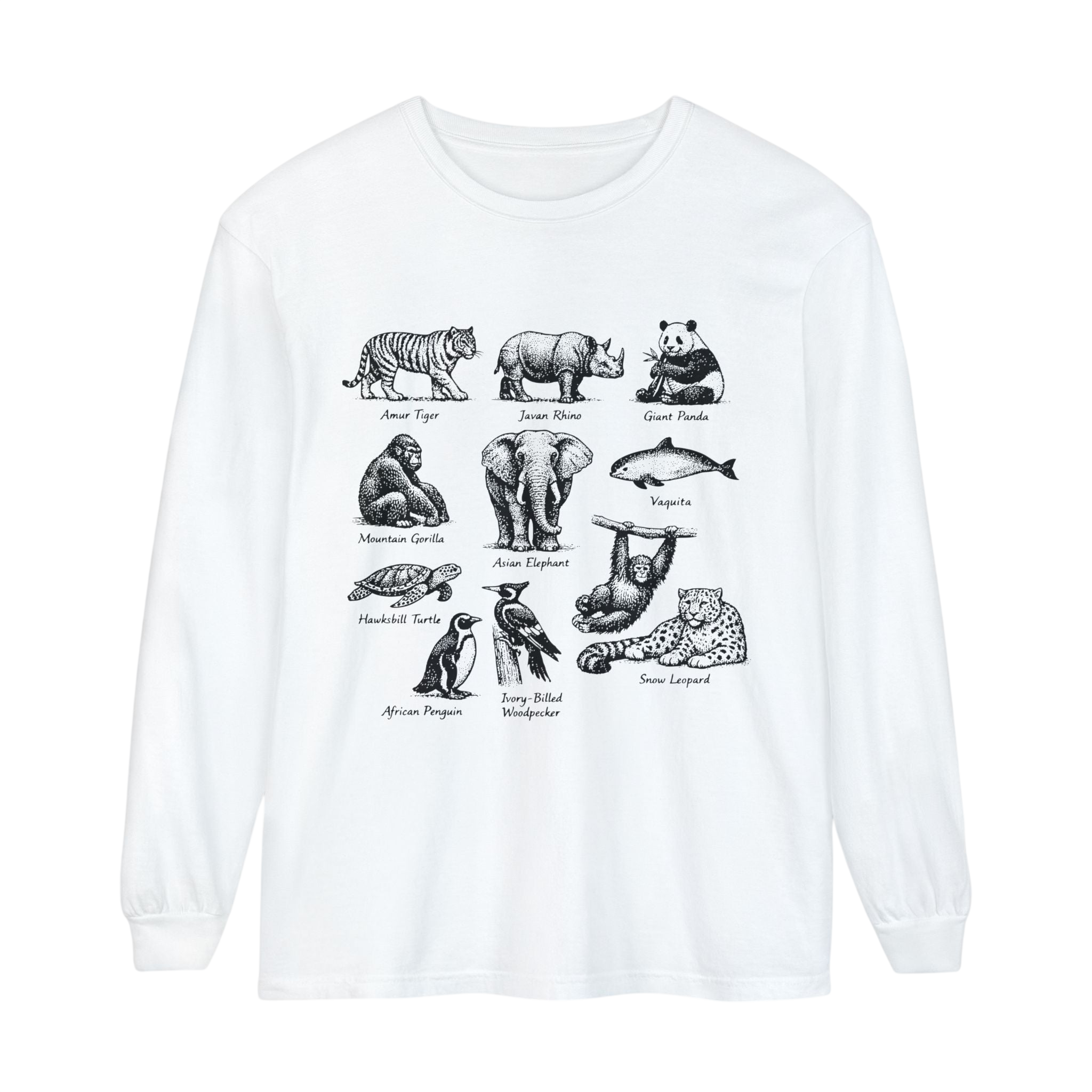 Vintage Illustrated Animals Long Sleeve Tee