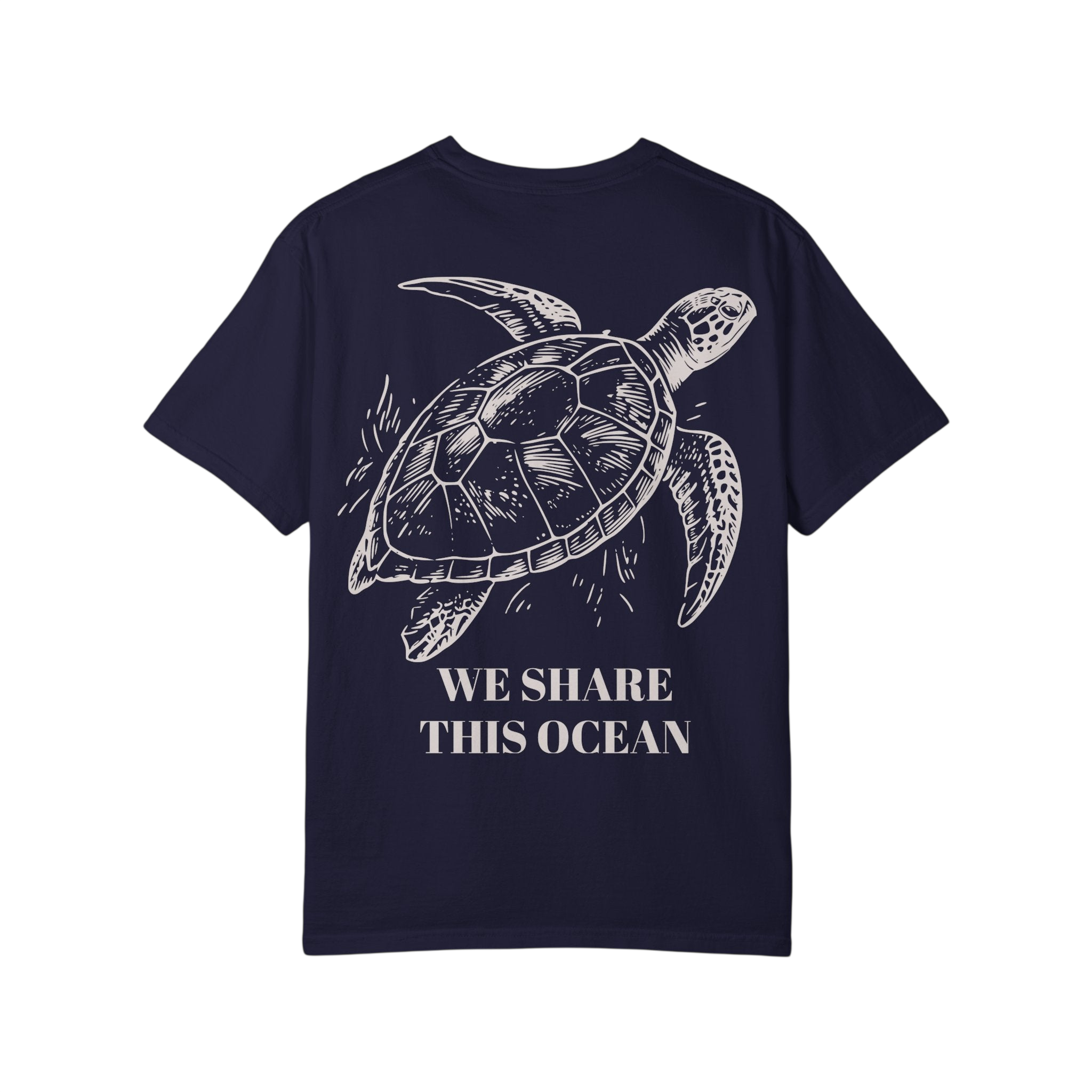 Sea Turtle Navy Graphic T-Shirt on Comfort Colors