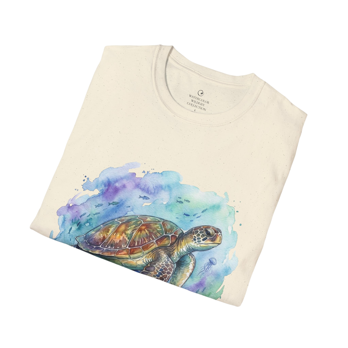 Sea Turtle Watercolor Graphic T-Shirt on 100% cotton