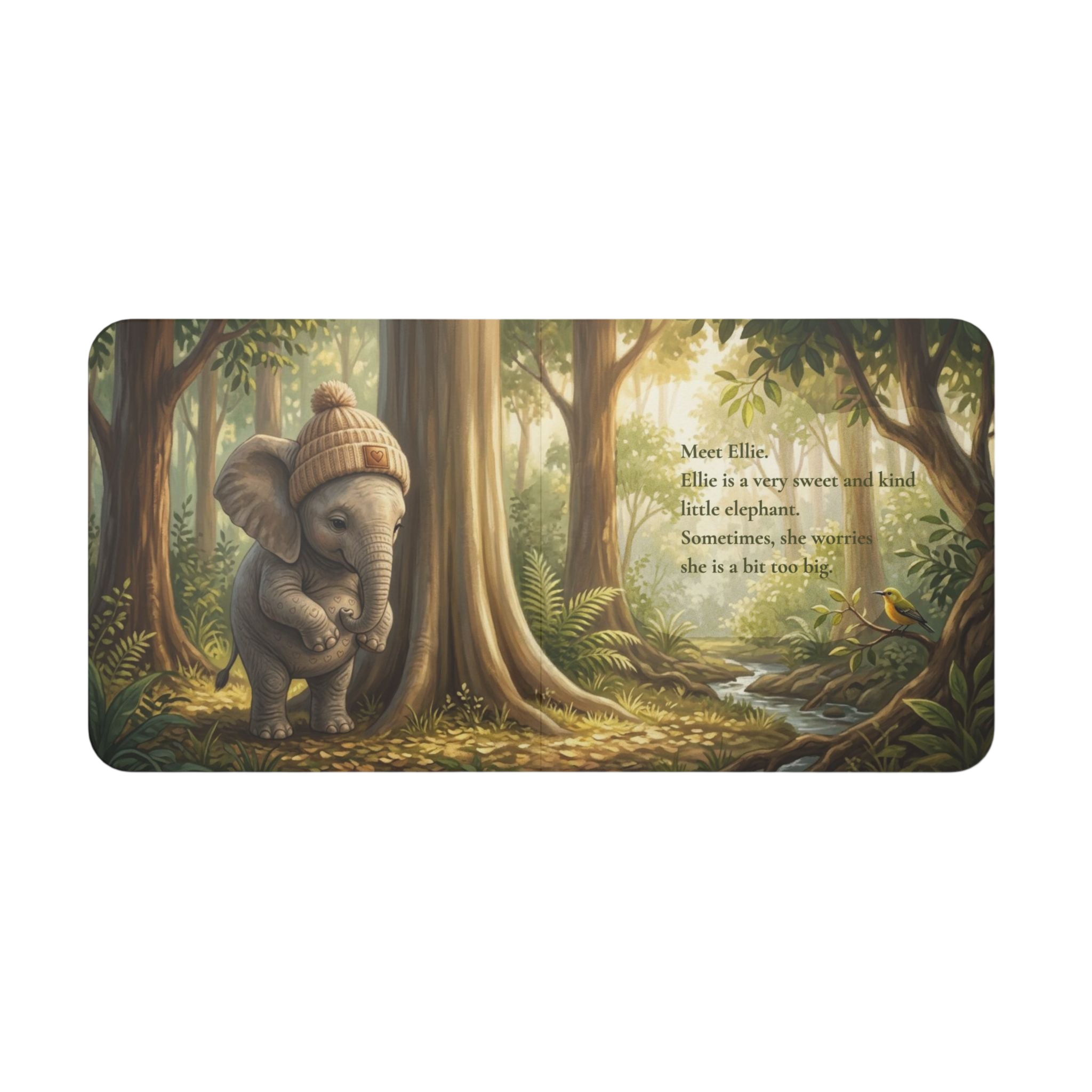 Toddler Board Book — "Ellie's Big Heart" Woodland Elephant & Friends