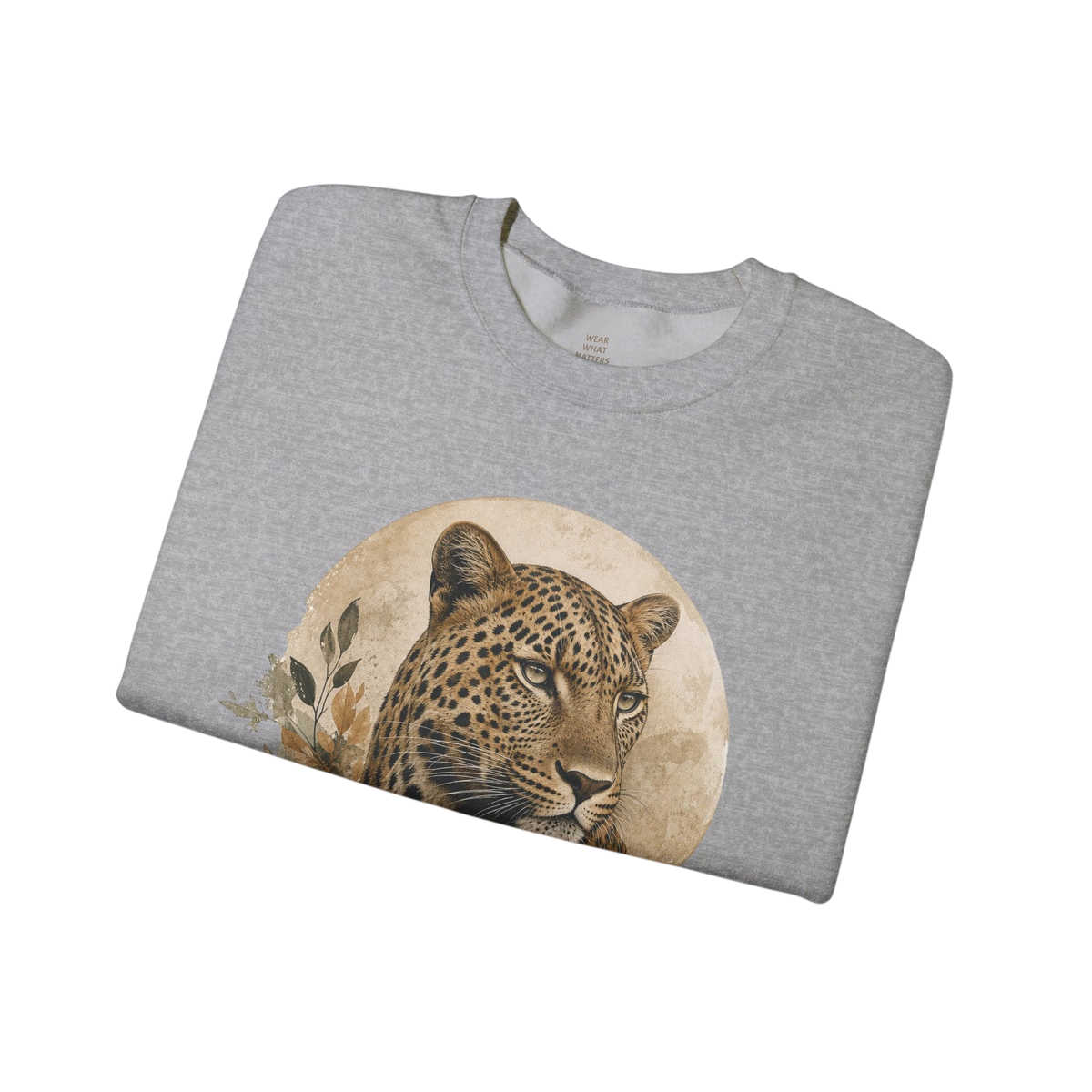 Leopard Big Cats Crewneck Sweatshirt — Vintage:t. Gray Wildlife Pullover