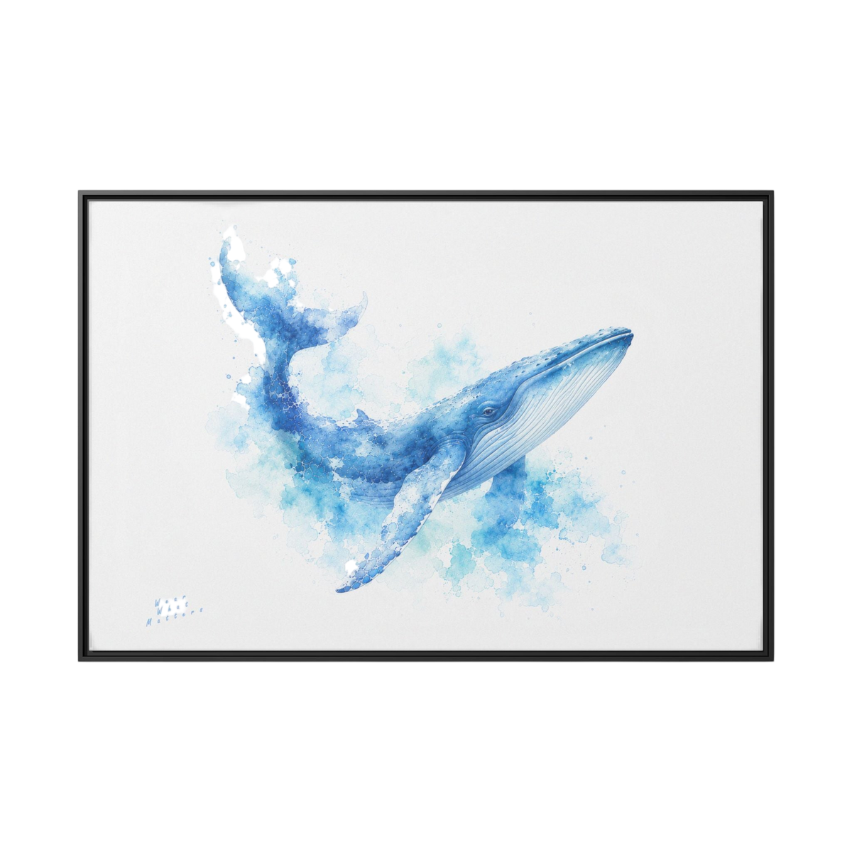 BLUE WHALE ARTWORK | Limited Edition Framed Canvas Print
