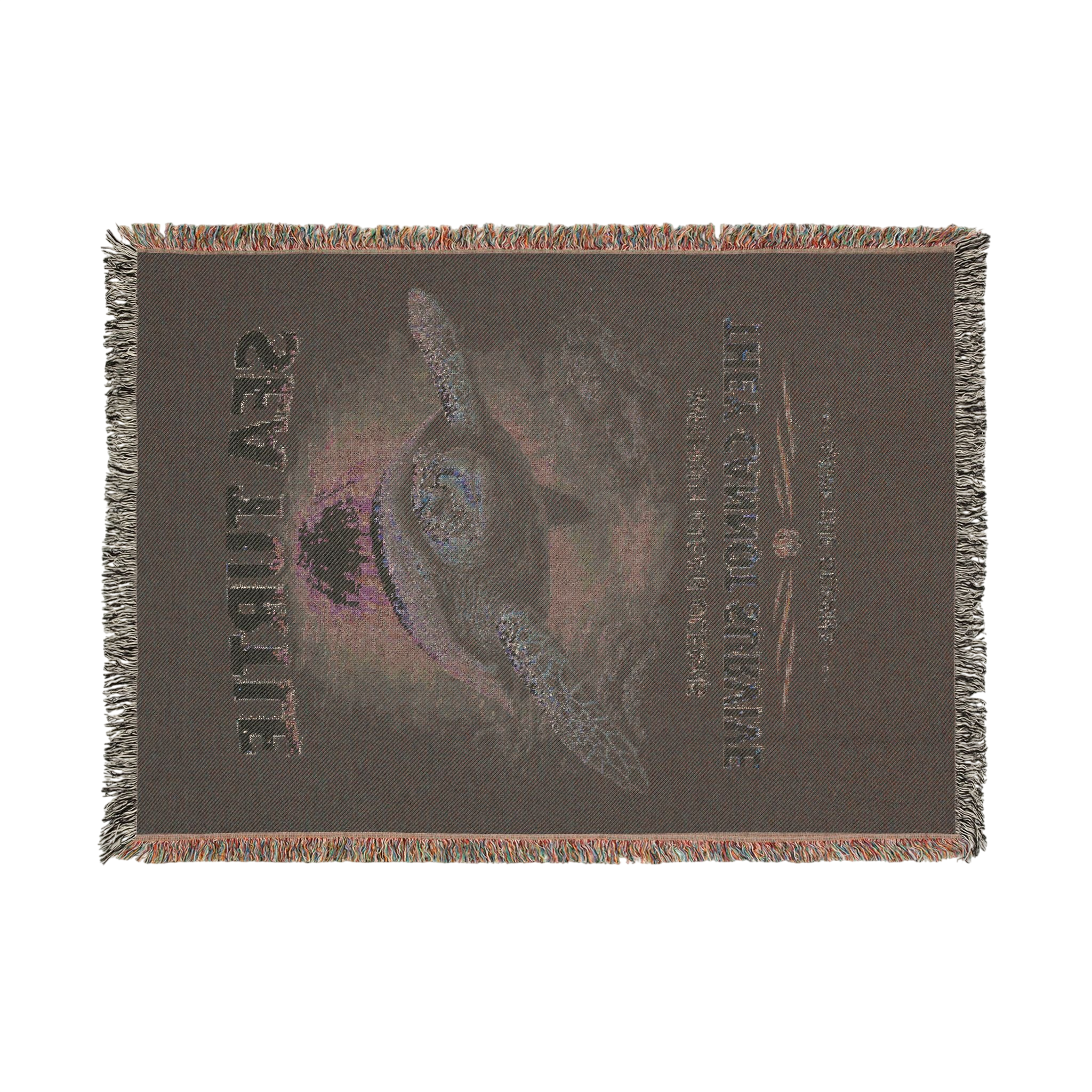 Sea Turtle Woven Throw Blanket – 'They Cannot Survive' Conservation Design