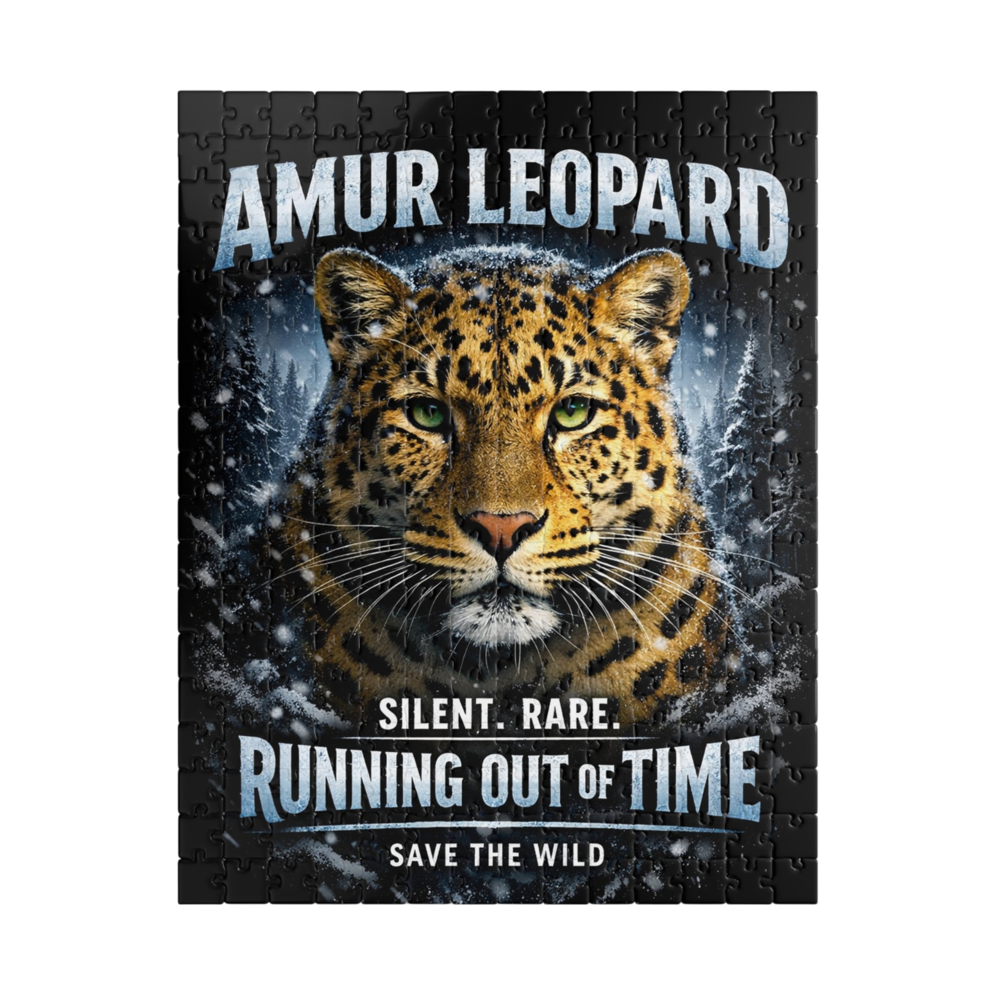 Amur Leopard Puzzle — "Running Out of Time" Wildlife Conservation Jigsaw (252–1014 pcs)