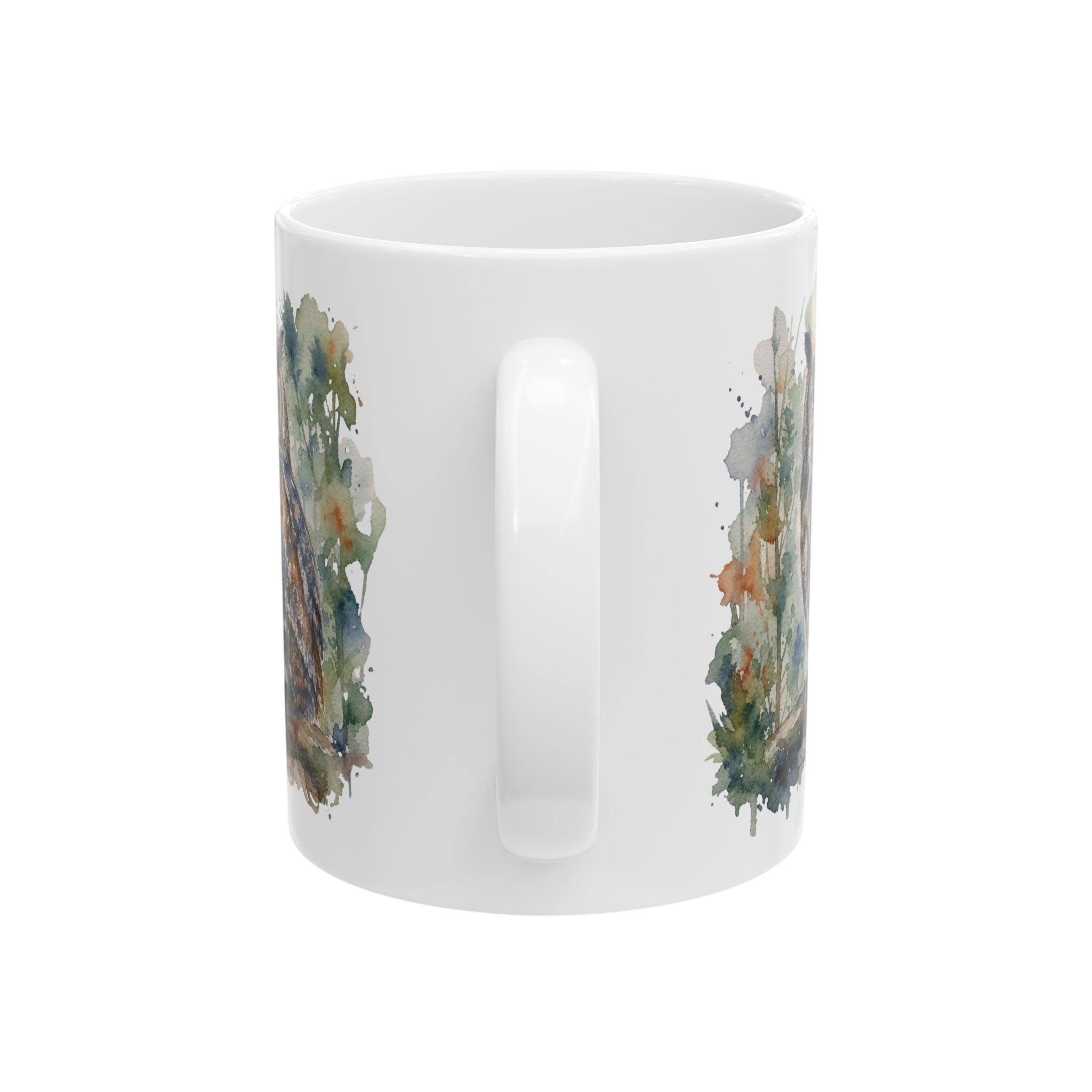 Watercolor Owl Ceramic Mug — Nature-Inspired Coffee Cup 11oz,