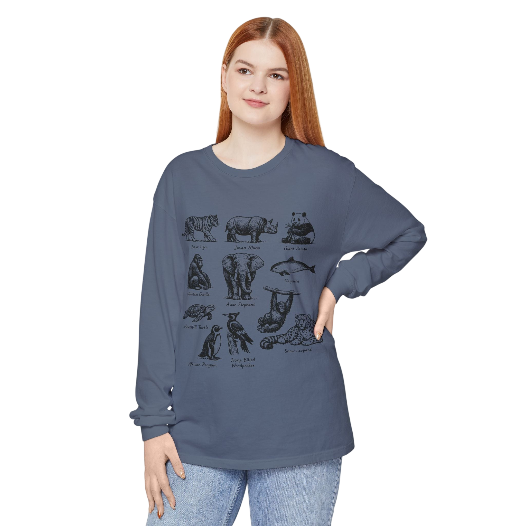 Vintage Illustrated Animals Long Sleeve Tee