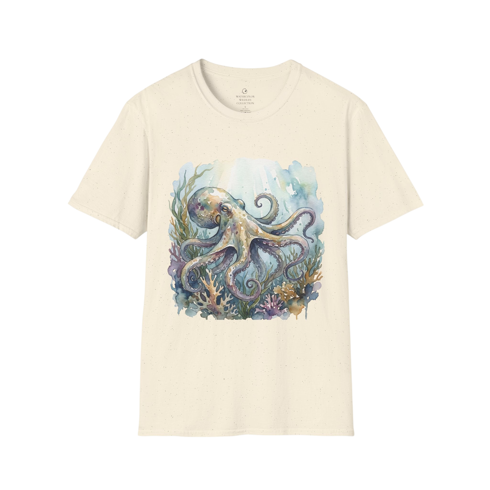 Octopus Watercolor T‑Shirt — Artistic Sea Life Tee for Ocean Lovers